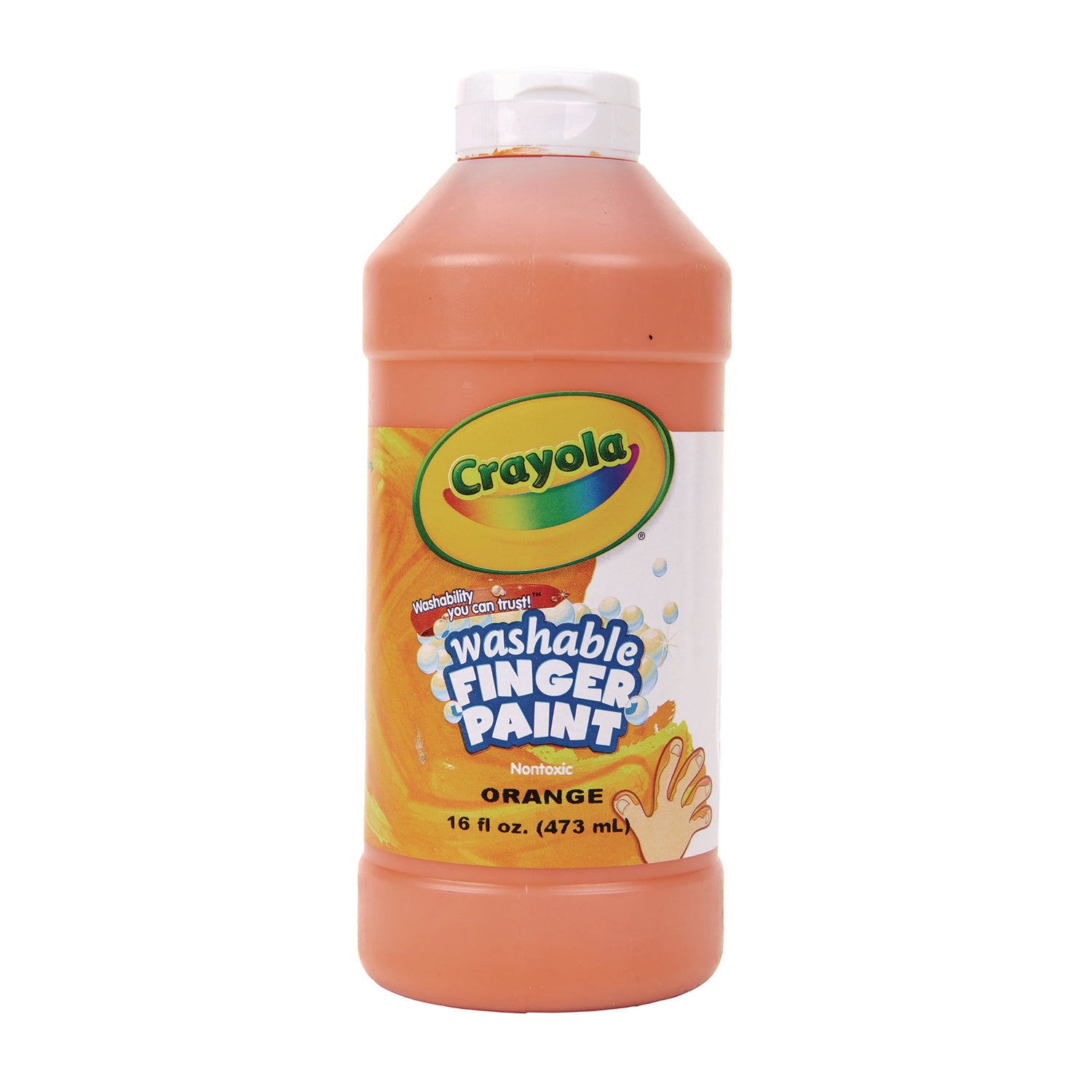 Washable Fingerpaint, Orange, 16 oz Bottle