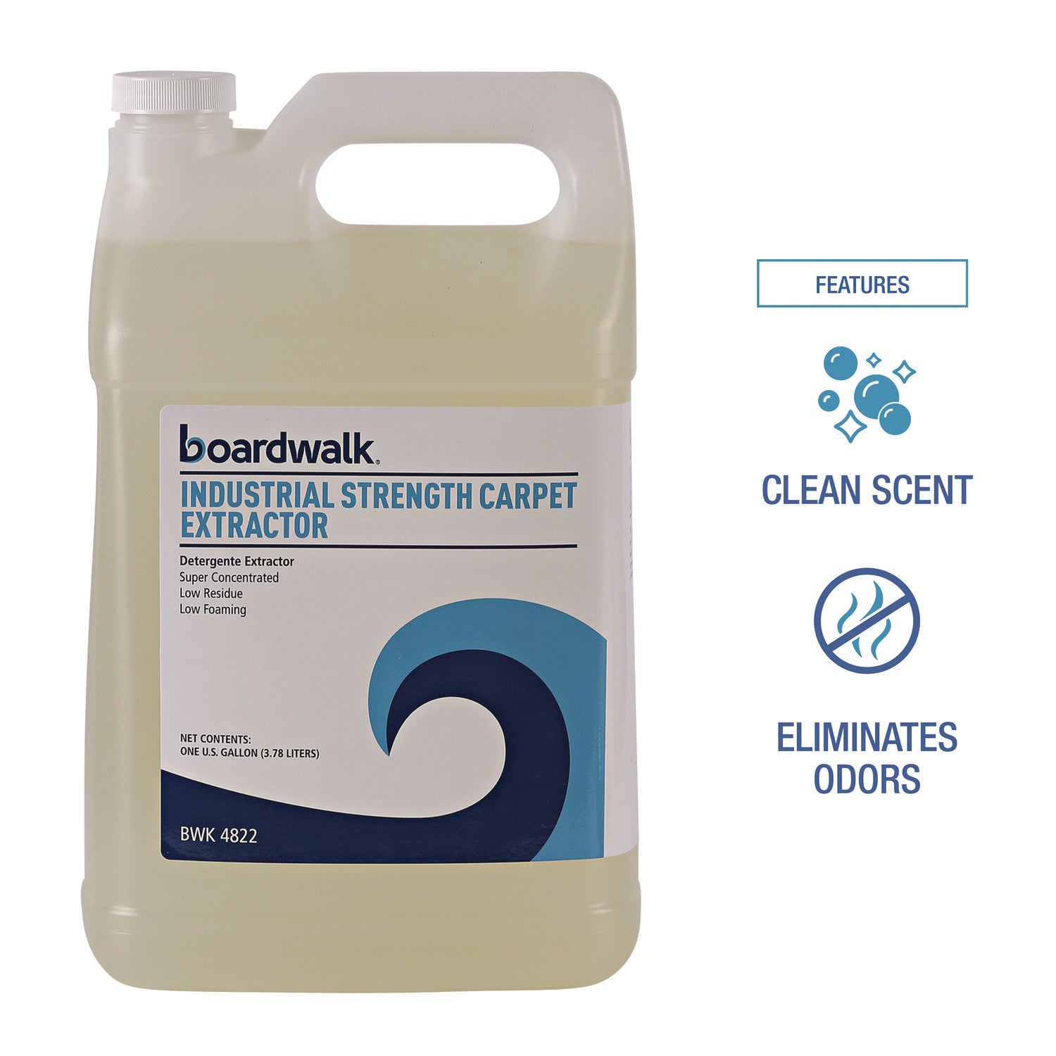 Boardwalk® Industrial Strength Carpet Extractor, Clean Scent, 1 gal Bottle, 4/Carton