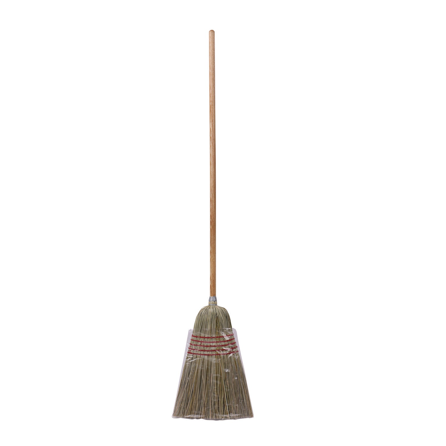 Boardwalk® Corn/Fiber Brooms, Corn/Yucca Bristles, 53.5" Overall Length, Natural, 6/Carton