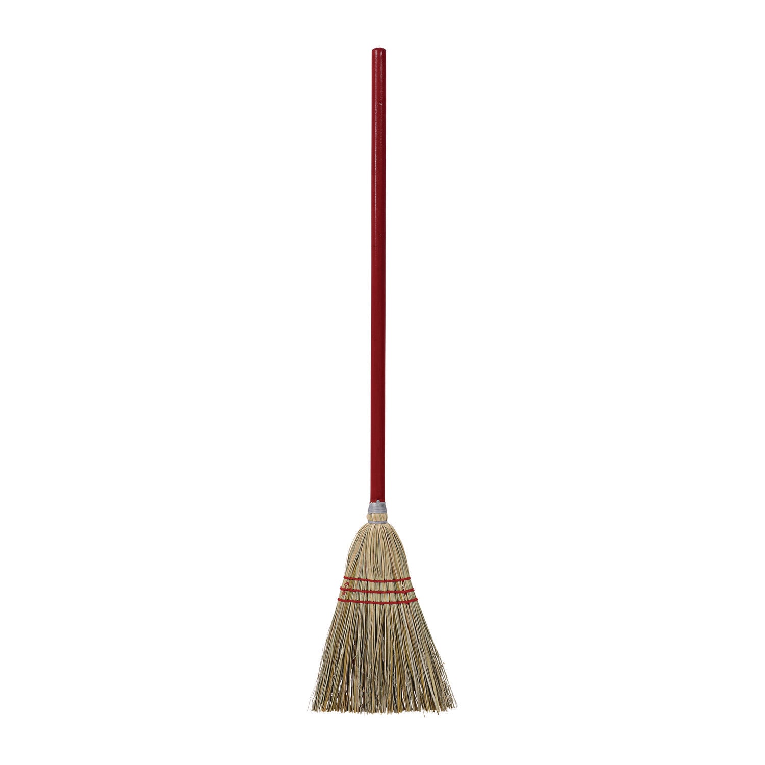 Boardwalk® Corn/Fiber Brooms, Corn/Synthetic Fiber Bristles, 36" Overall Length, Gray/Natural, 12/Carton