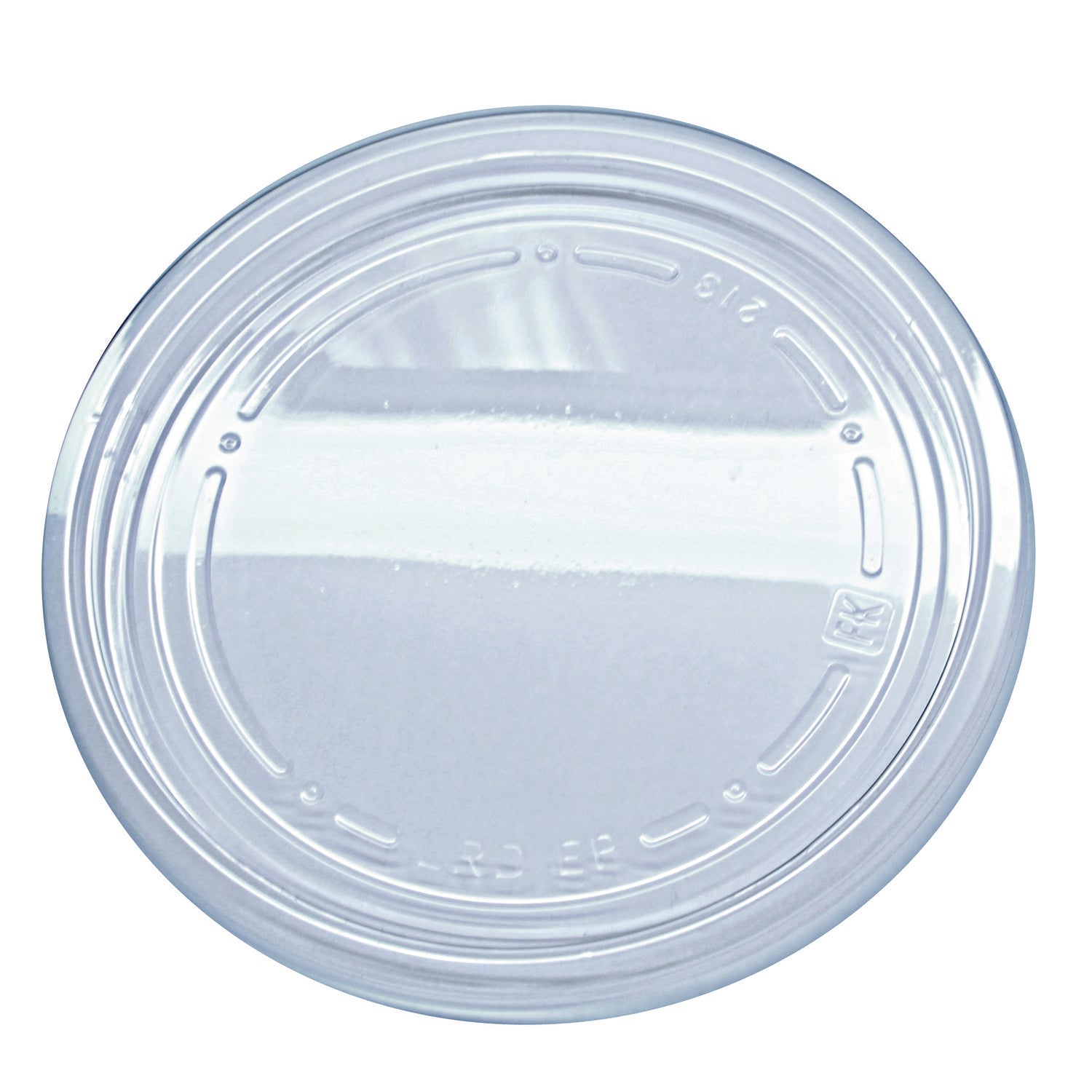 Recycleware Round Deli Container Lids, Flat Plug Fit, Clear, Plastic, 500/Carton