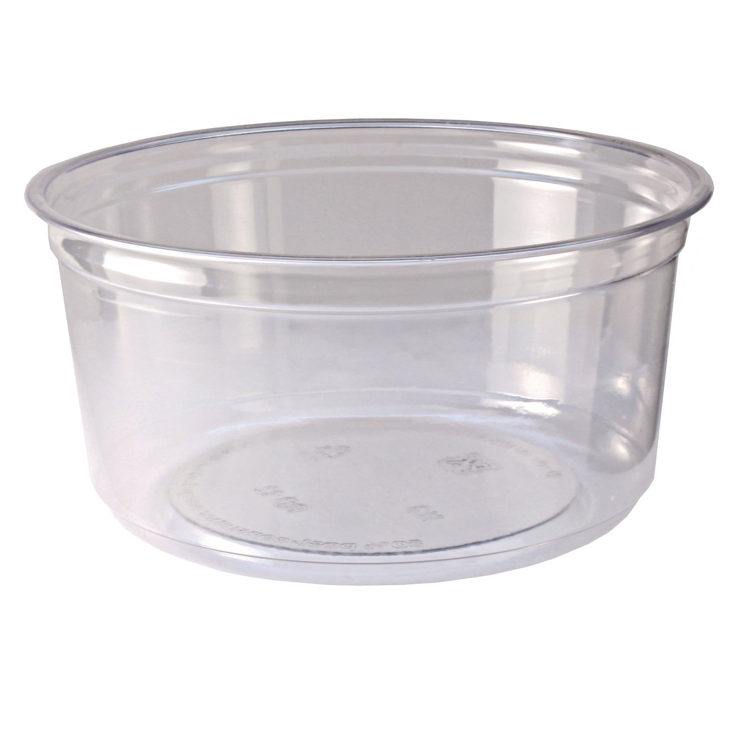 Recycleware Round Deli Container, 12 oz, 4.6" Diameter x 2.3" h, Clear, Plastic, 500/Carton