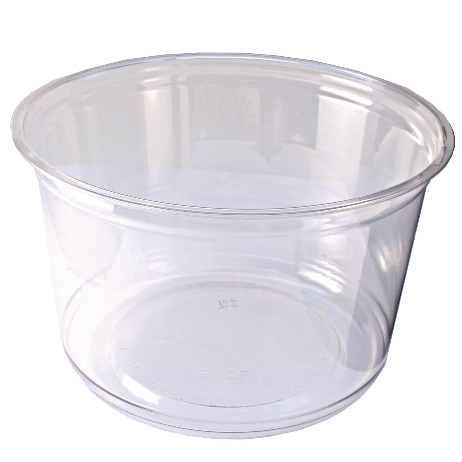 Recycleware Round Deli Container, 16 oz, 4.6" Diameter x 3" h, Clear, Plastic, 500/Carton