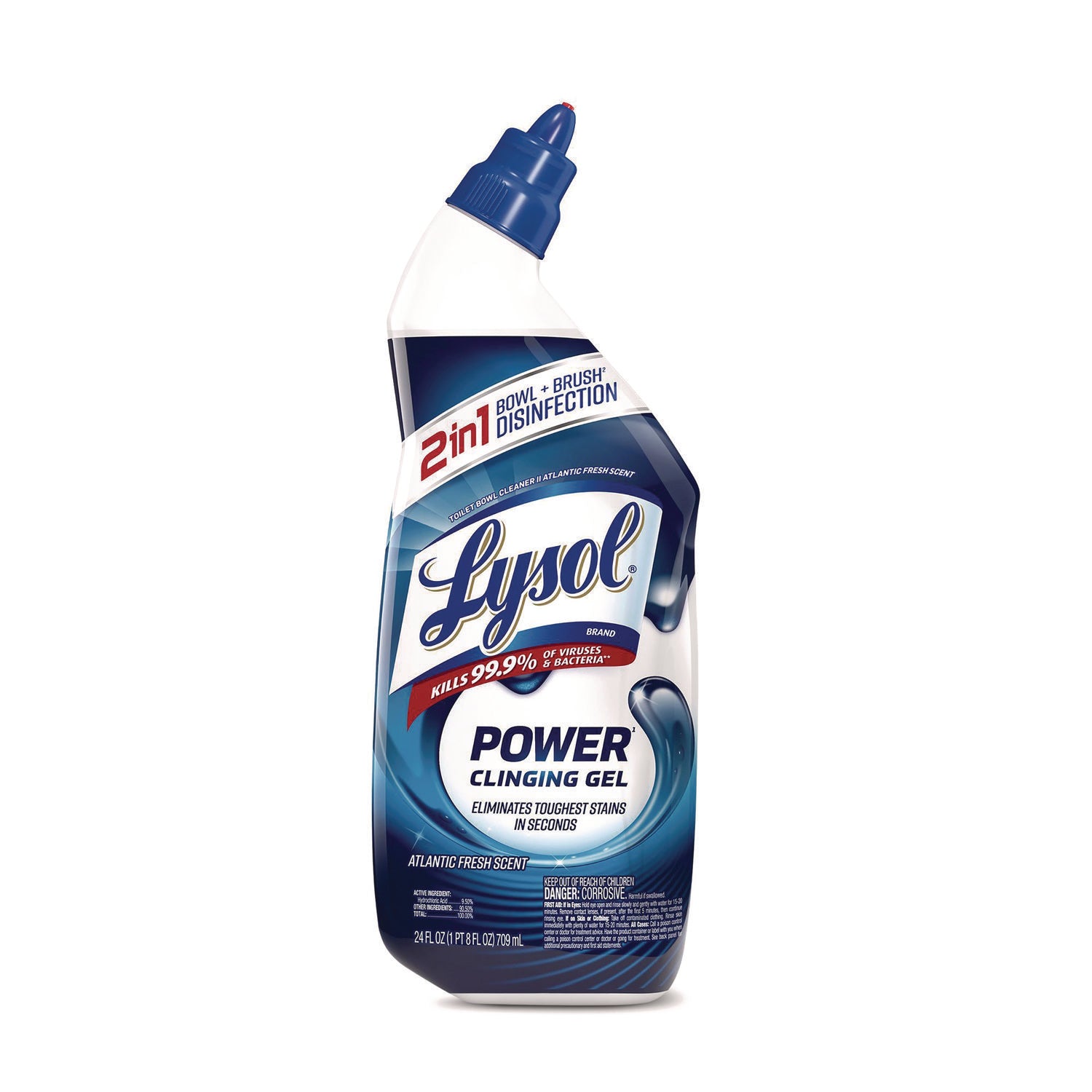 LYSOL® Brand Disinfectant Toilet Bowl Cleaner, Atlantic Fresh, 24 oz Bottle, 9/Carton