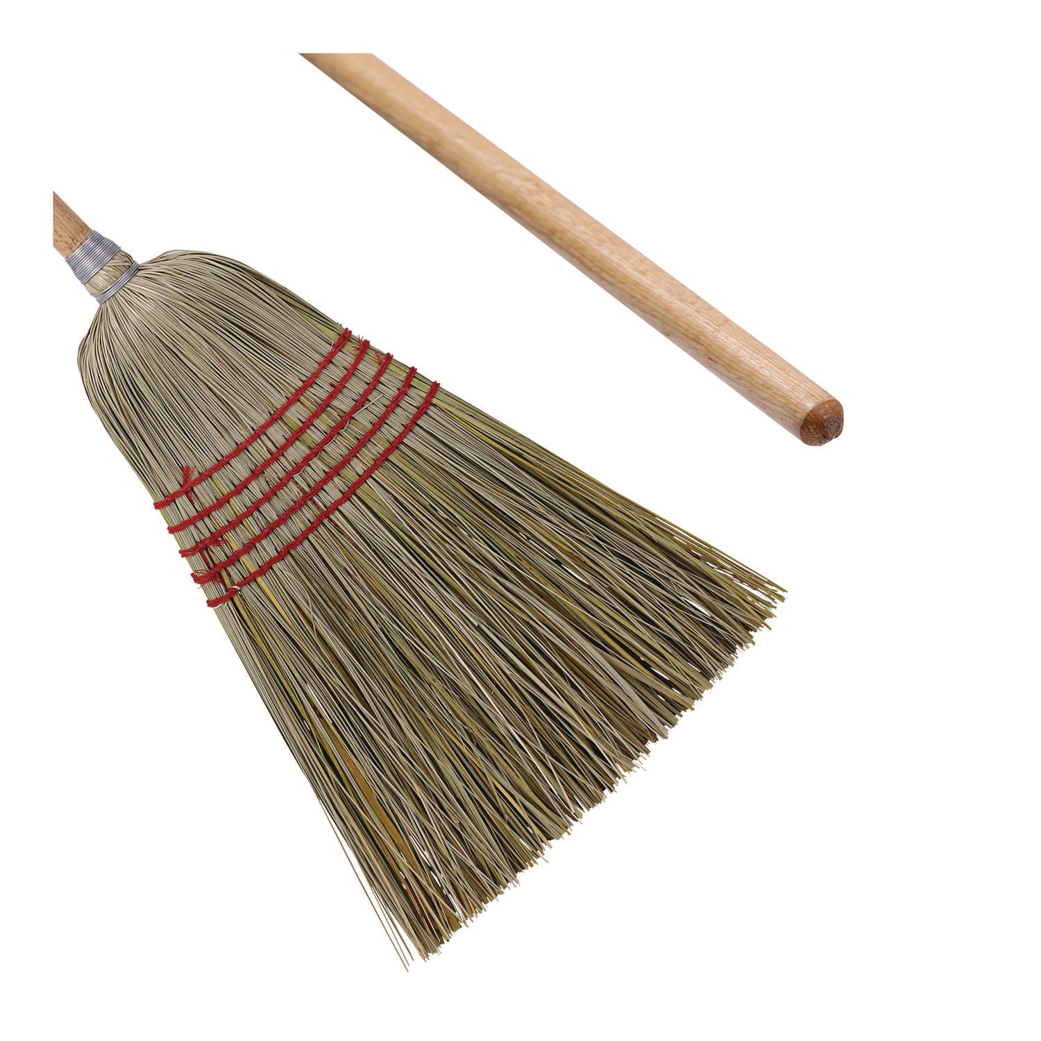 Boardwalk® Corn/Fiber Brooms, Corn/Yucca Bristles, 53.5" Overall Length, Natural, 6/Carton