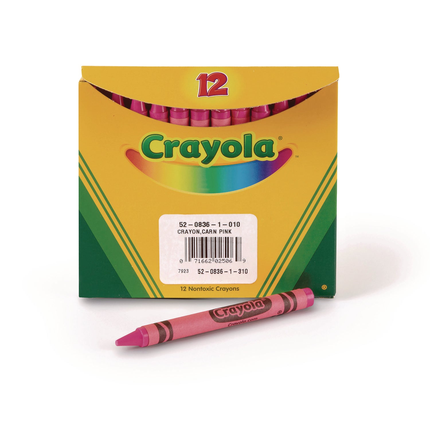 Crayola® Bulk Crayons, Carnation Pink, 12/Box