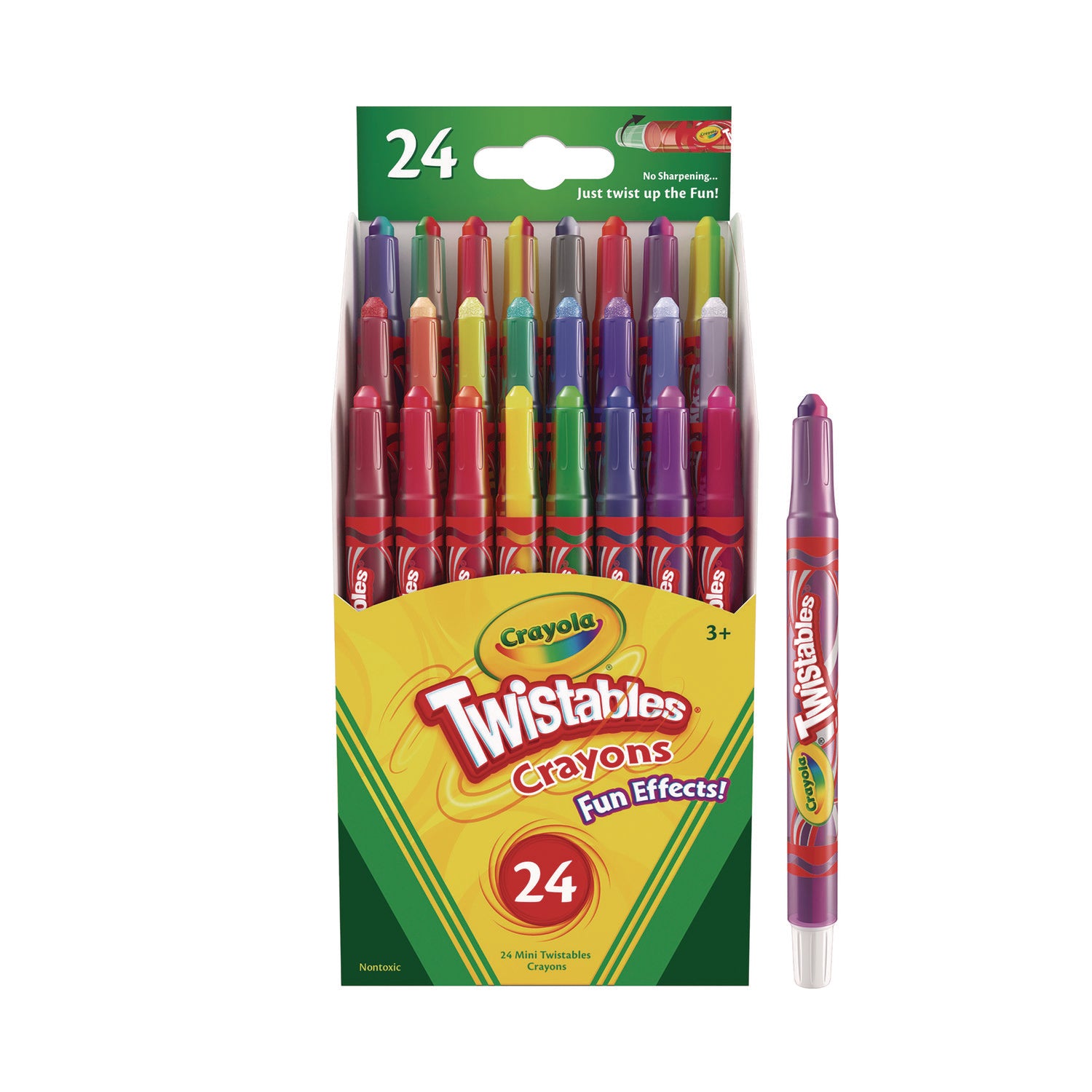 Twistables Mini Crayons, Fun Effects, Assorted, 24/Pack