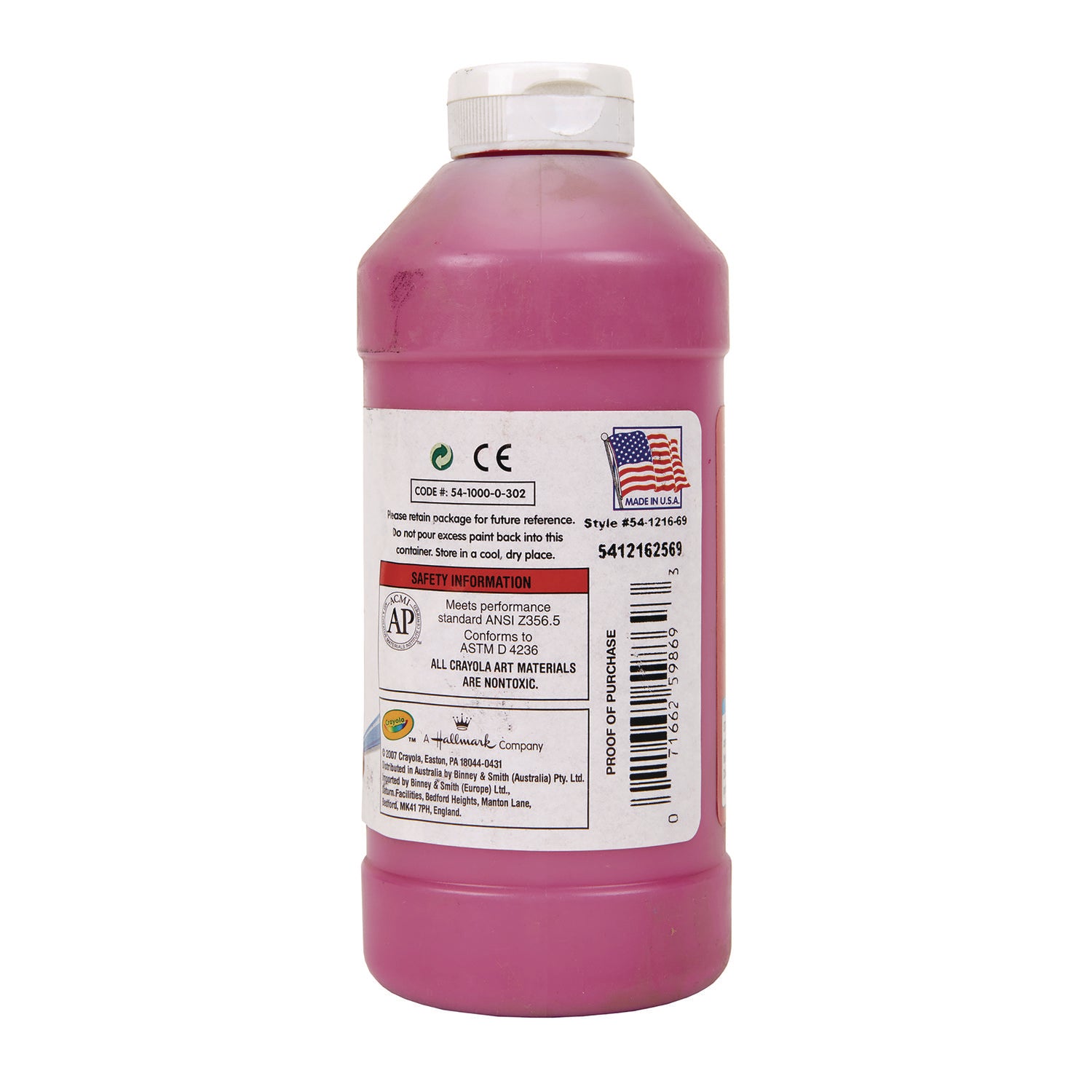 Crayola® Premier Tempera Paint, Magenta, 16 oz Bottle