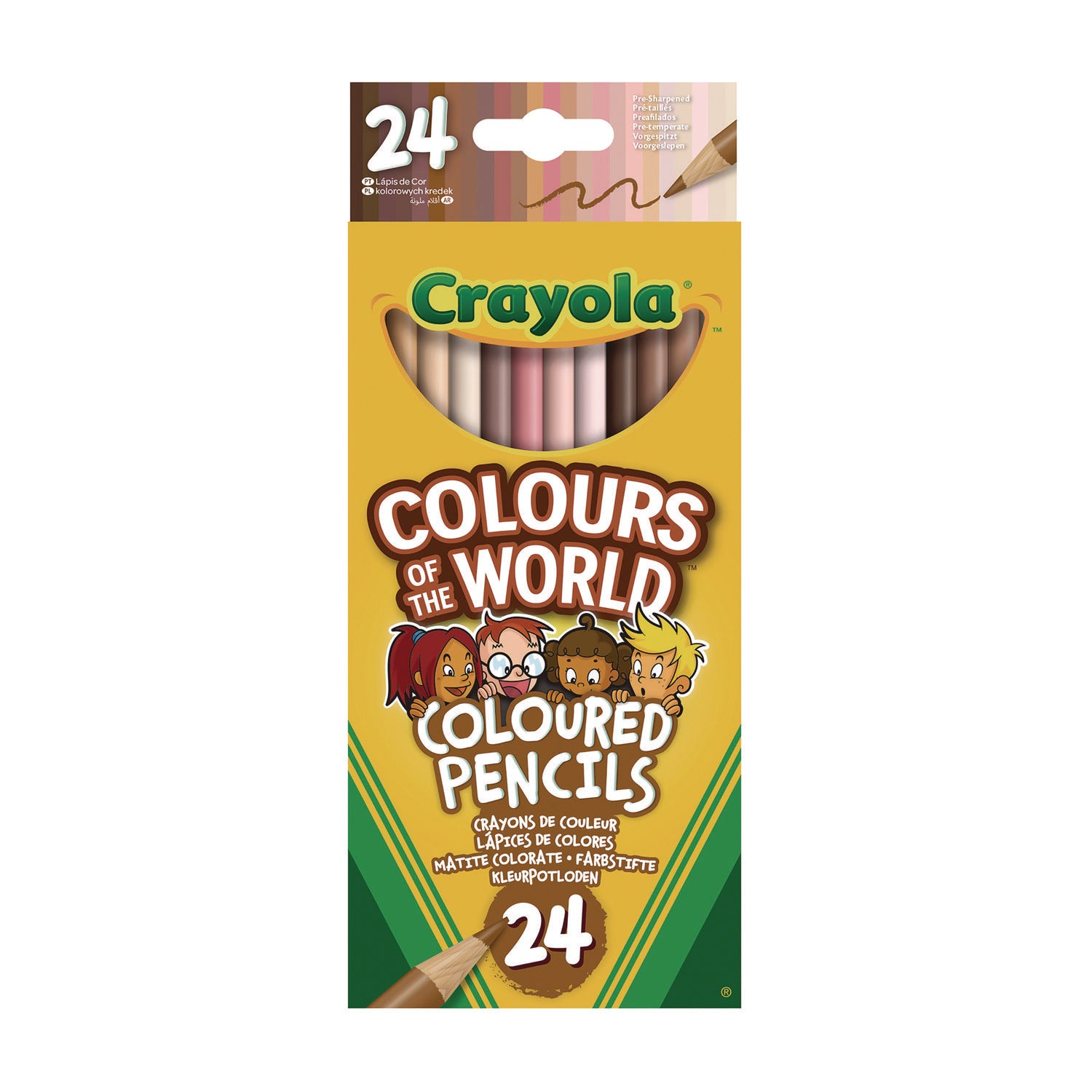 Colors of the World Colored Pencils, Assorted Lead and Barrel Colors, 24/Pack