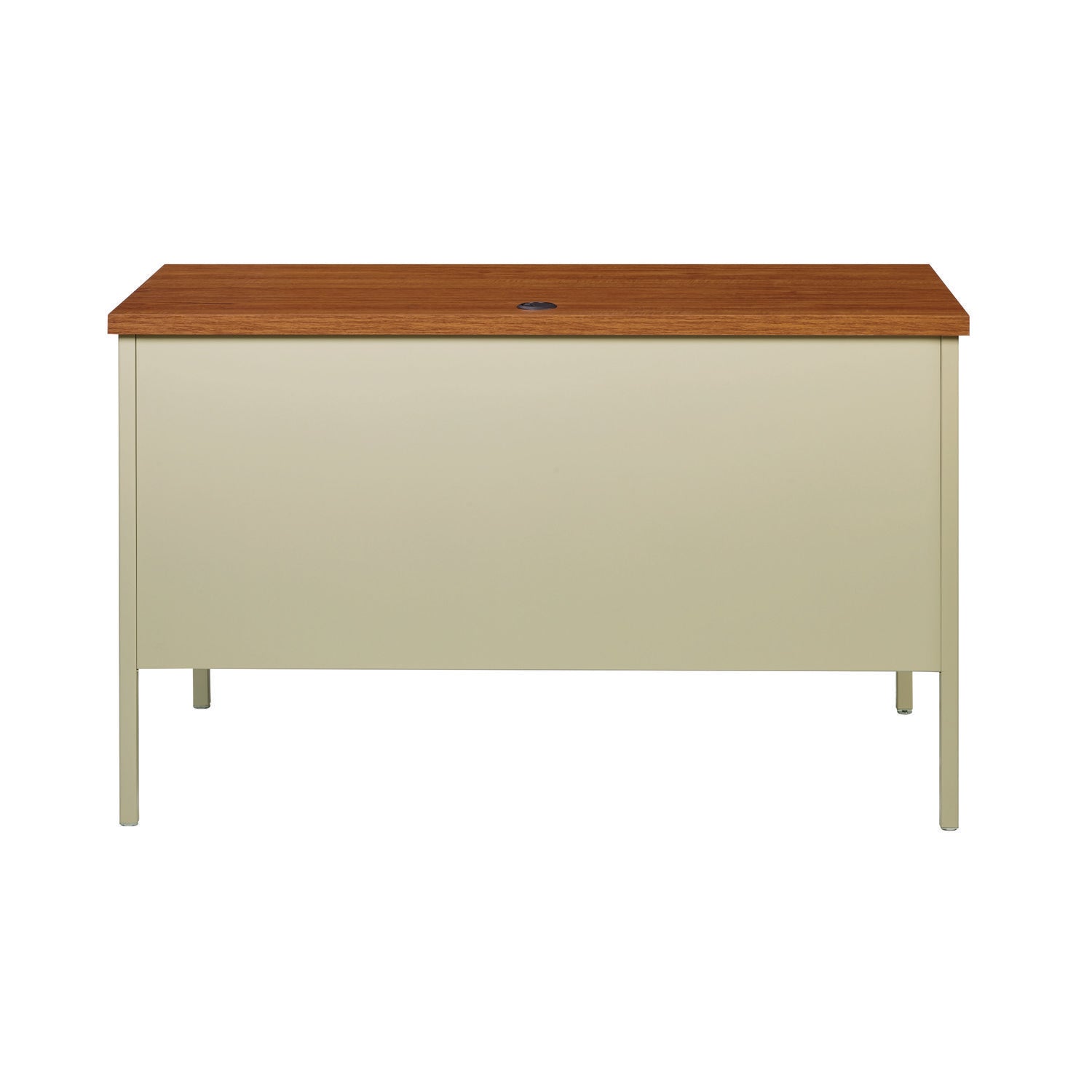 Single Pedestal Steel Desk, 45" x 24" x 29.5", Cherry/Putty Alera® Flipcost