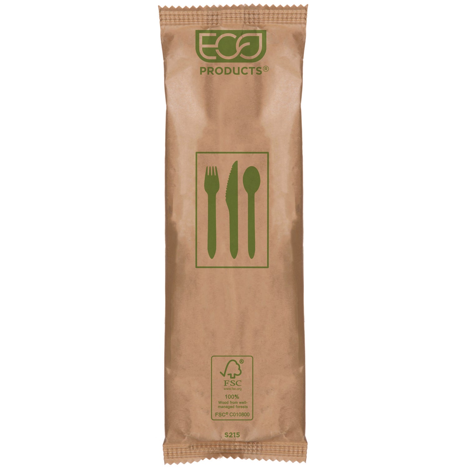 Eco-Products® Wood Cutlery, Fork/Knife/Spoon/Napkin, Natural, 500/Carton