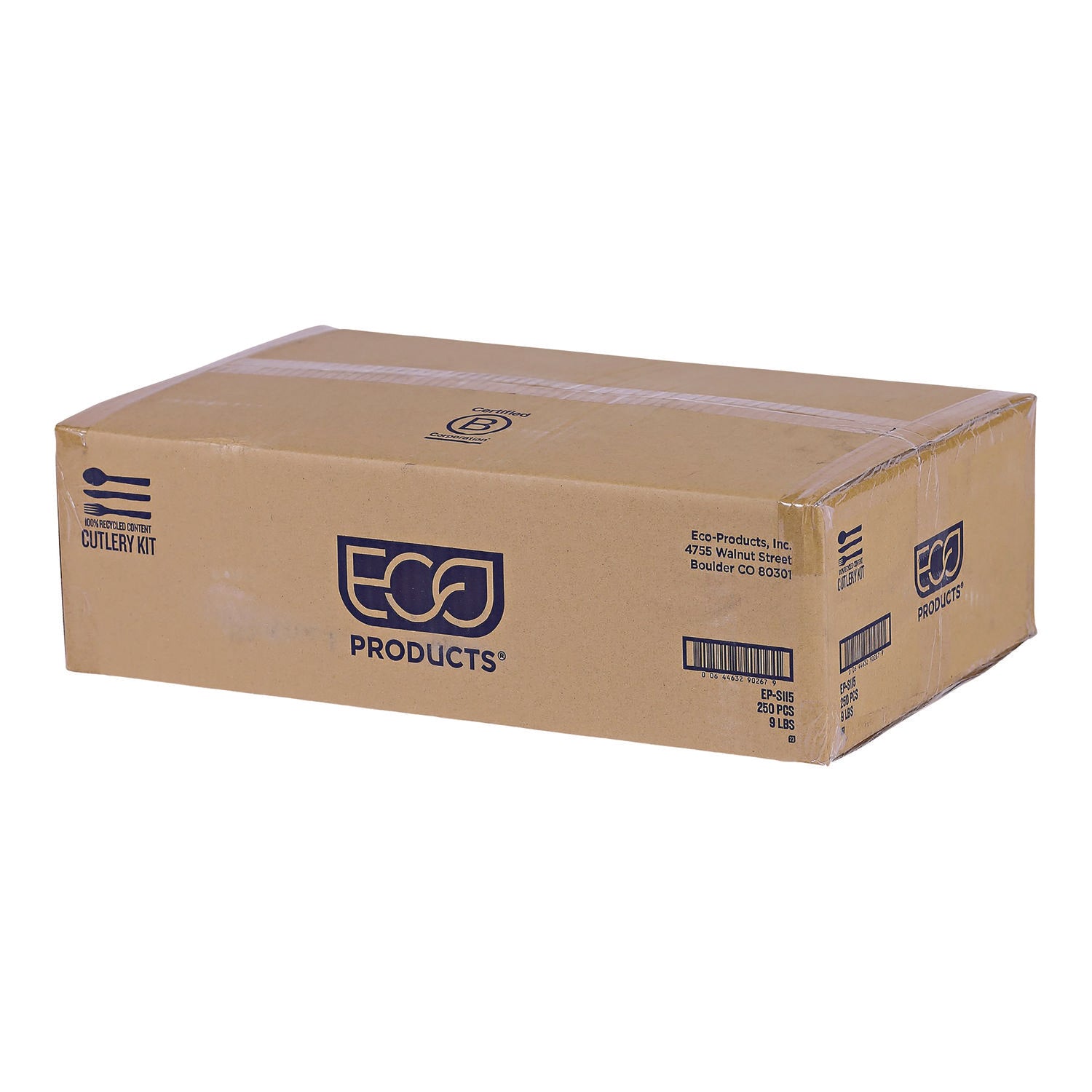 Eco-Products® 100% Recycled Content Cutlery Kit - 6", 250/Carton