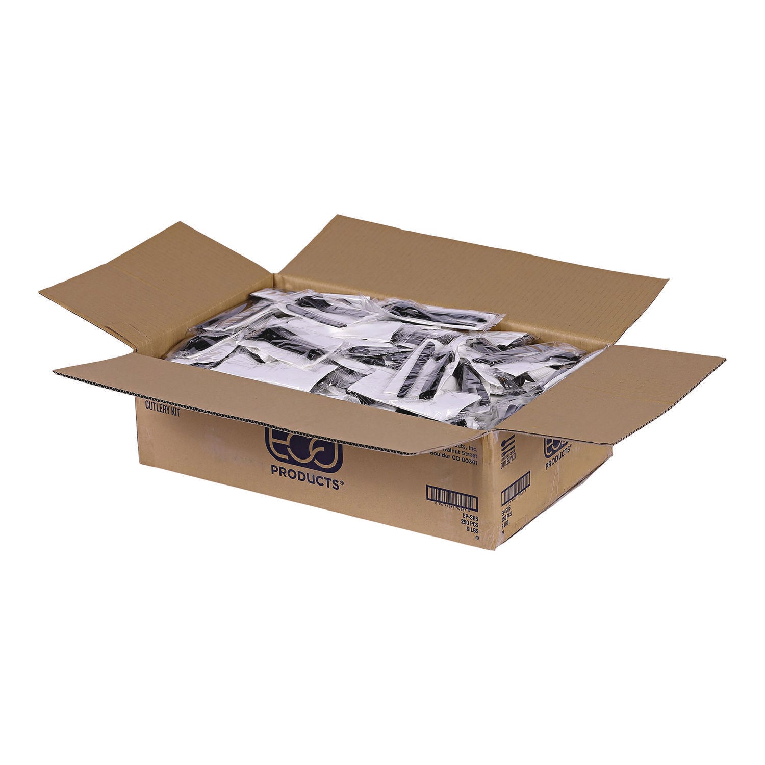 Eco-Products® 100% Recycled Content Cutlery Kit - 6", 250/Carton