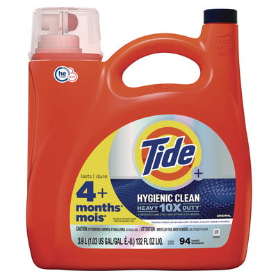 Tide® Hygienic Clean Heavy 10x Duty Liquid Laundry Detergent, Original Scent, 132 oz Pour Bottle, 4/Carton Flipcost Flipcost
