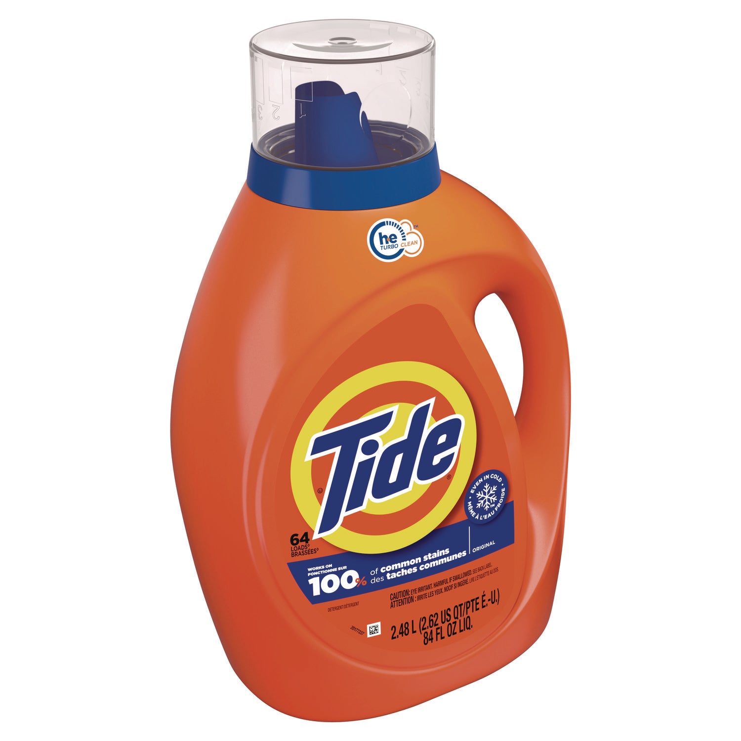 Tide® HE Laundry Detergent, Original Scent, Liquid, 64 Loads, 84 oz Bottle, 4/Carton