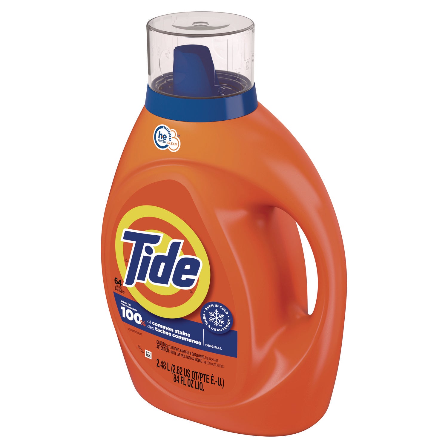 Tide® HE Laundry Detergent, Original Scent, Liquid, 64 Loads, 84 oz Bottle, 4/Carton