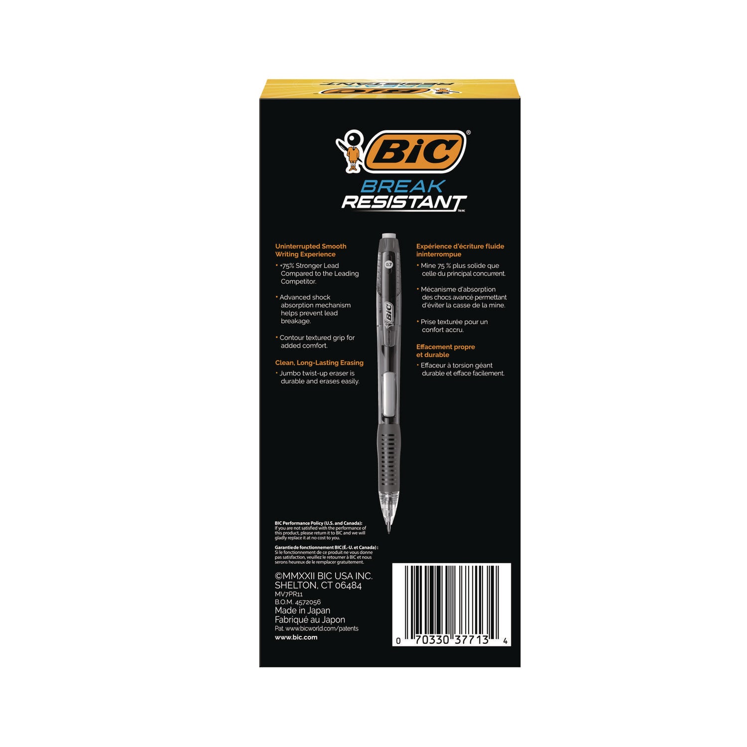 Break-Resistant Mechanical Pencils with Erasers, 0.7 mm, HB (#2), Black Lead, Assorted Barrel Colors, 12/Pack BIC® Flipcost