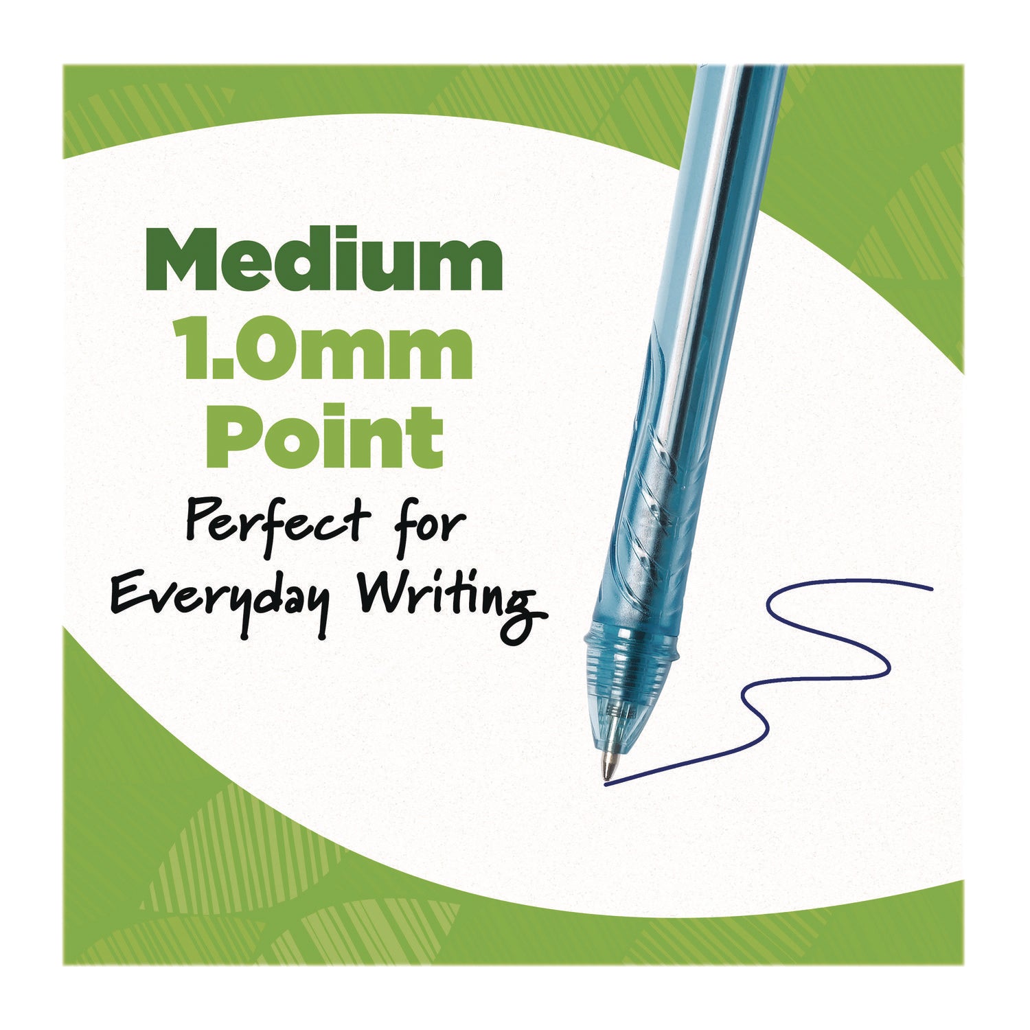 Ecolutions Gel Pen, Retractable, Medium 1 mm, Blue Ink, Blue Barrel, 12/Pack BIC® Flipcost