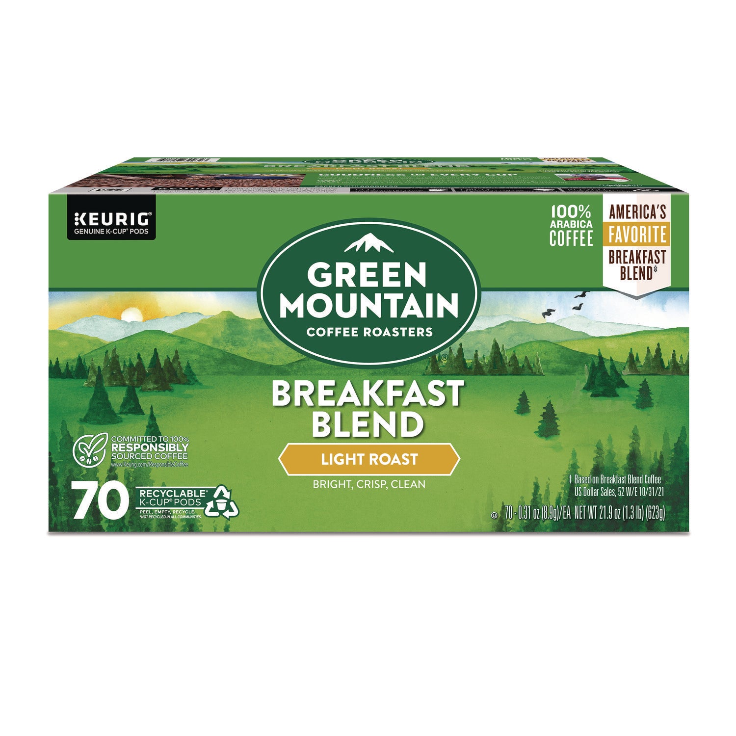 Breakfast Blend Coffee K-Cup Pods, Regular, 70/Box Green Mountain Coffee® Flipcost