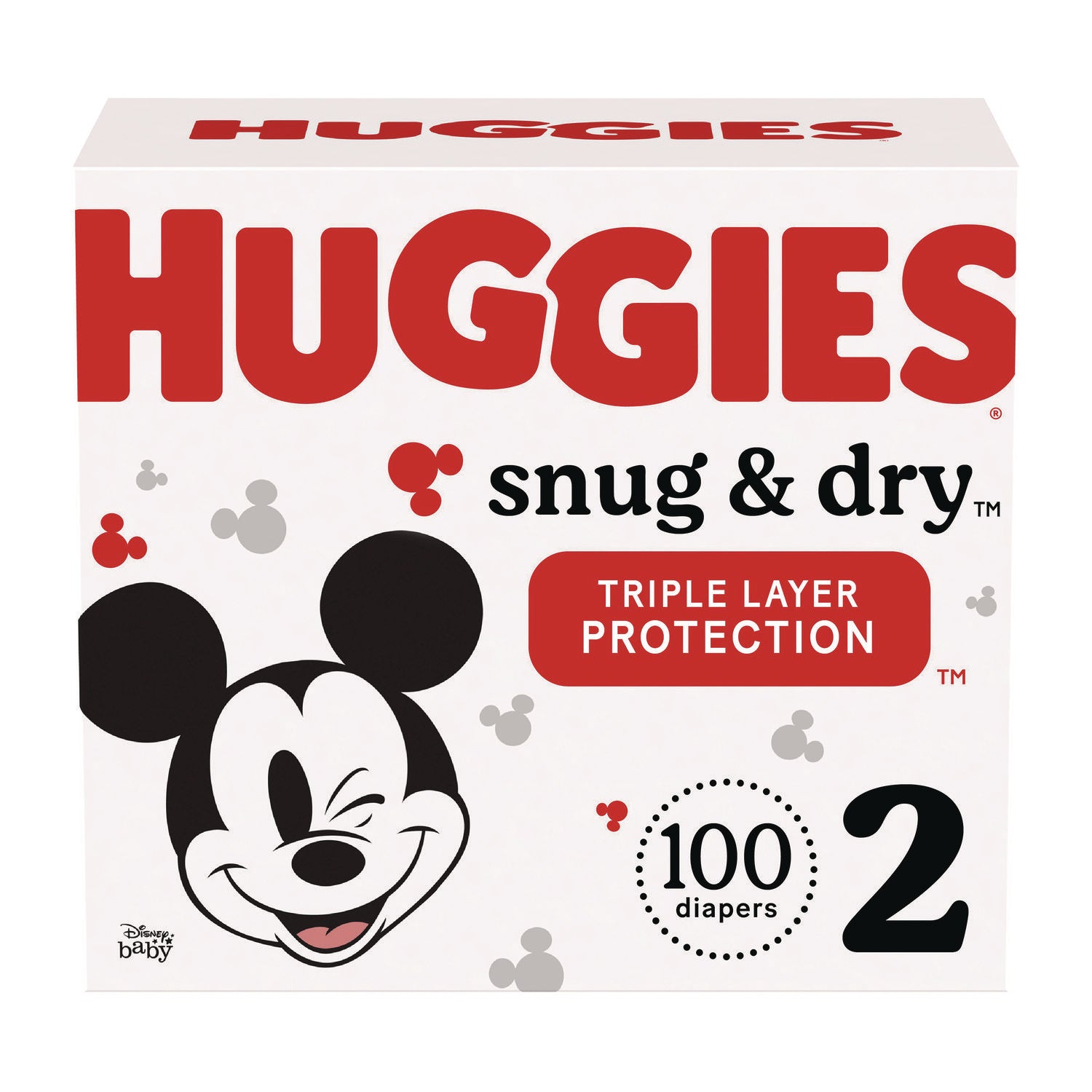 Snug and Dry Diapers, Size 2, 12 lbs to 18 lbs, 100/Carton