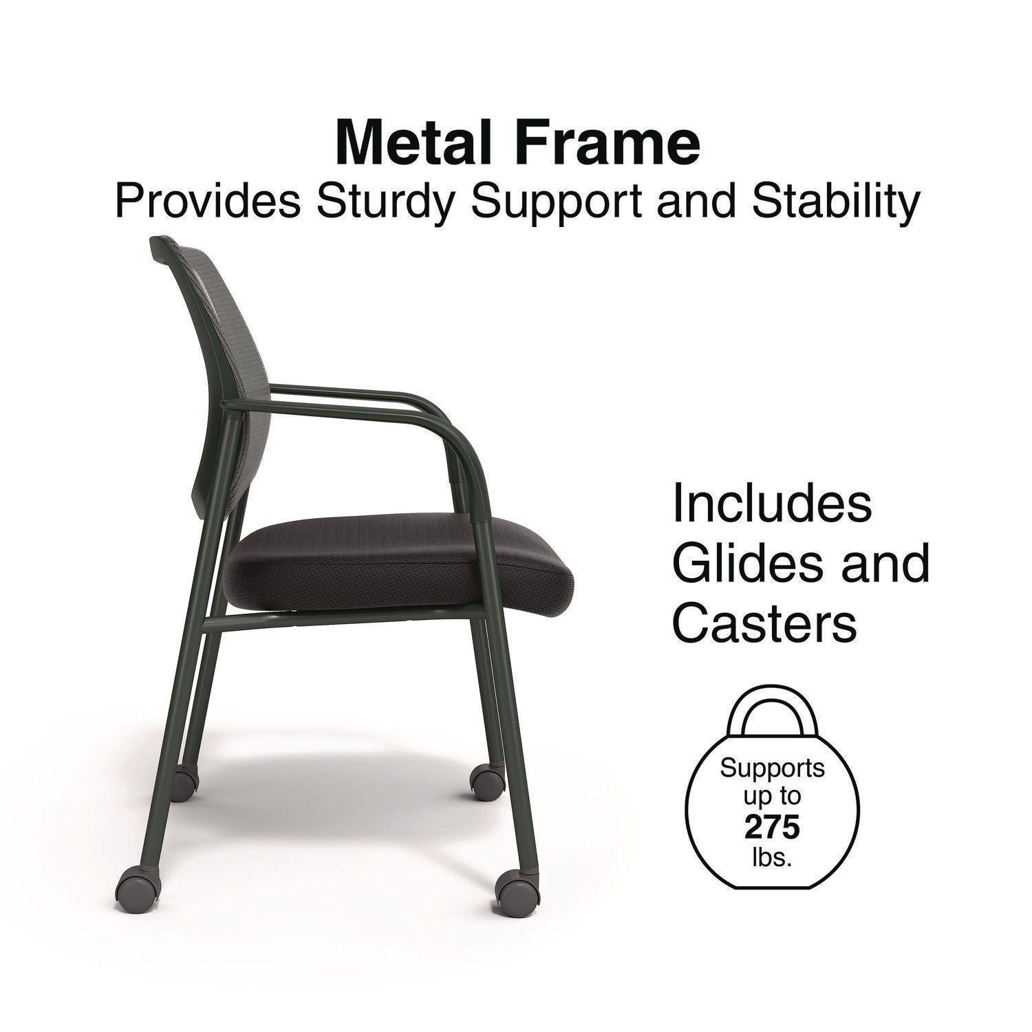 Essentials Mesh Back Fabric Guest Chair, 24.41" x 23.62" x 35.04", Black Seat, Black Back, Black Frame Union & Scale™ Flipcost