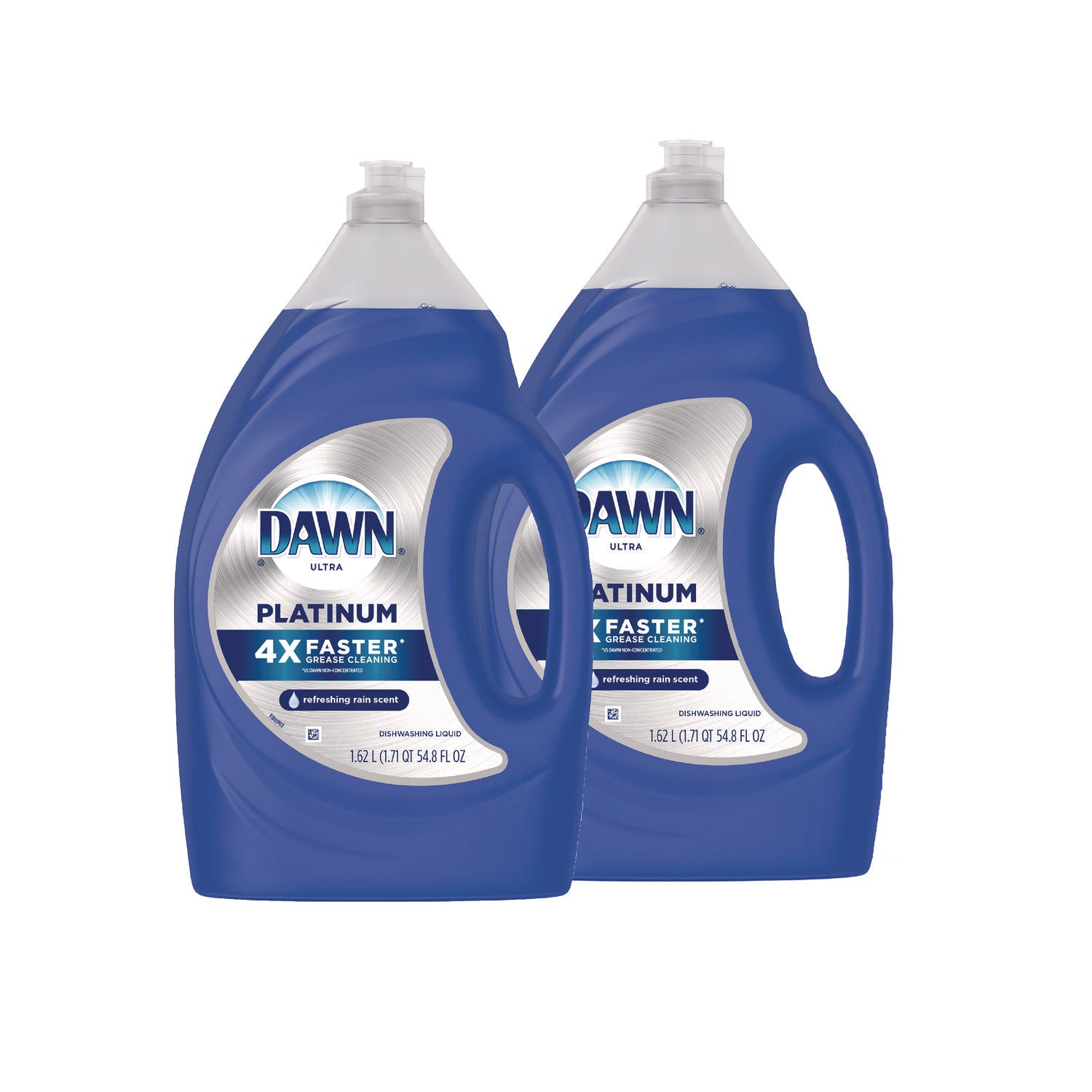 Platinum Liquid Dish Detergent, Refreshing Rain, 54.8 oz Bottle, 2/Pack