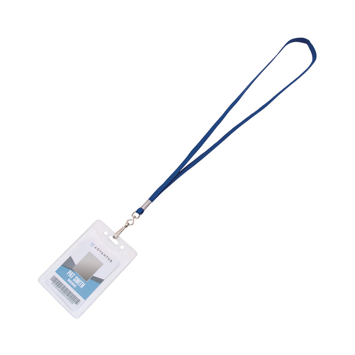 Deluxe Lanyard with J-Hook, Blue, 36" Long, 100/Pack Advantus Flipcost