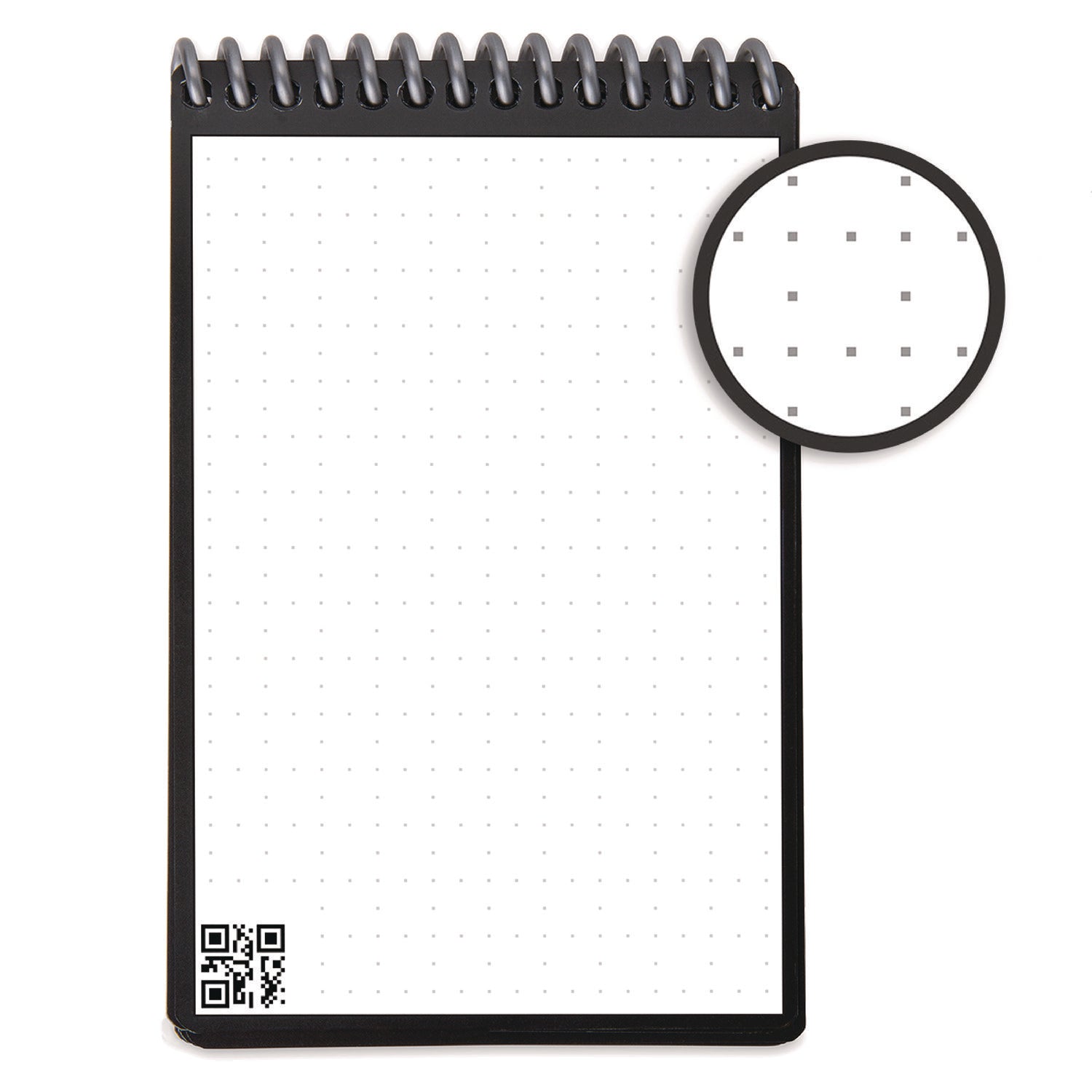 Mini Notepad, Black Cover, Dot Grid Rule, 3 x 5.5, White, 48 Sheets Rocketbook Flipcost