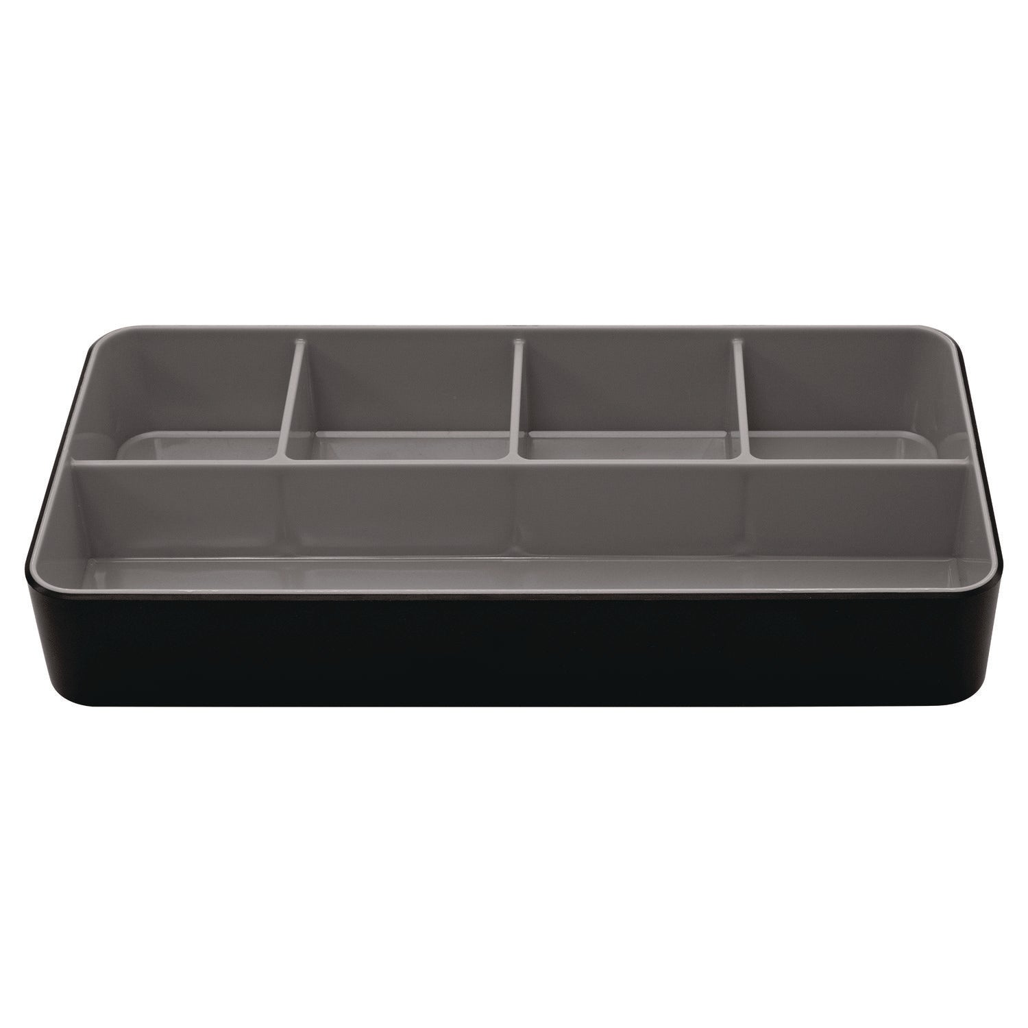 Fusion Five-Compartment Plastic Accessory Holder, Plastic, 12.25 x 6 x 2, Black/Gray Advantus Flipcost