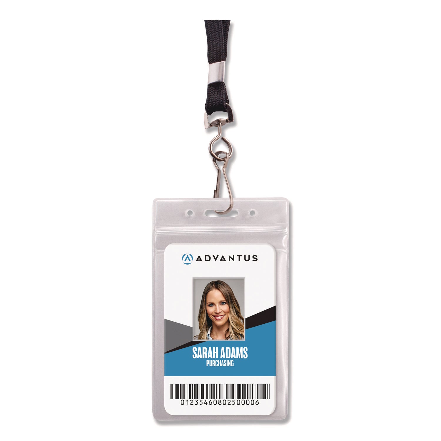 ID Badge Holder, Clear, Vertical Orientation, 2.38 x 3.5 Insert, 50/Pack Advantus Flipcost