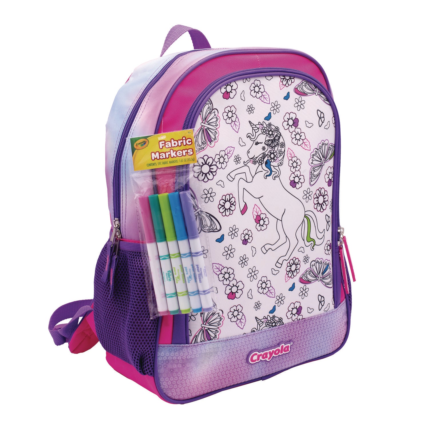 Color-Your-Own Backpack, Mystical Unicorn, 15 x 5 x 16, Pink/Purple Crayola® Flipcost