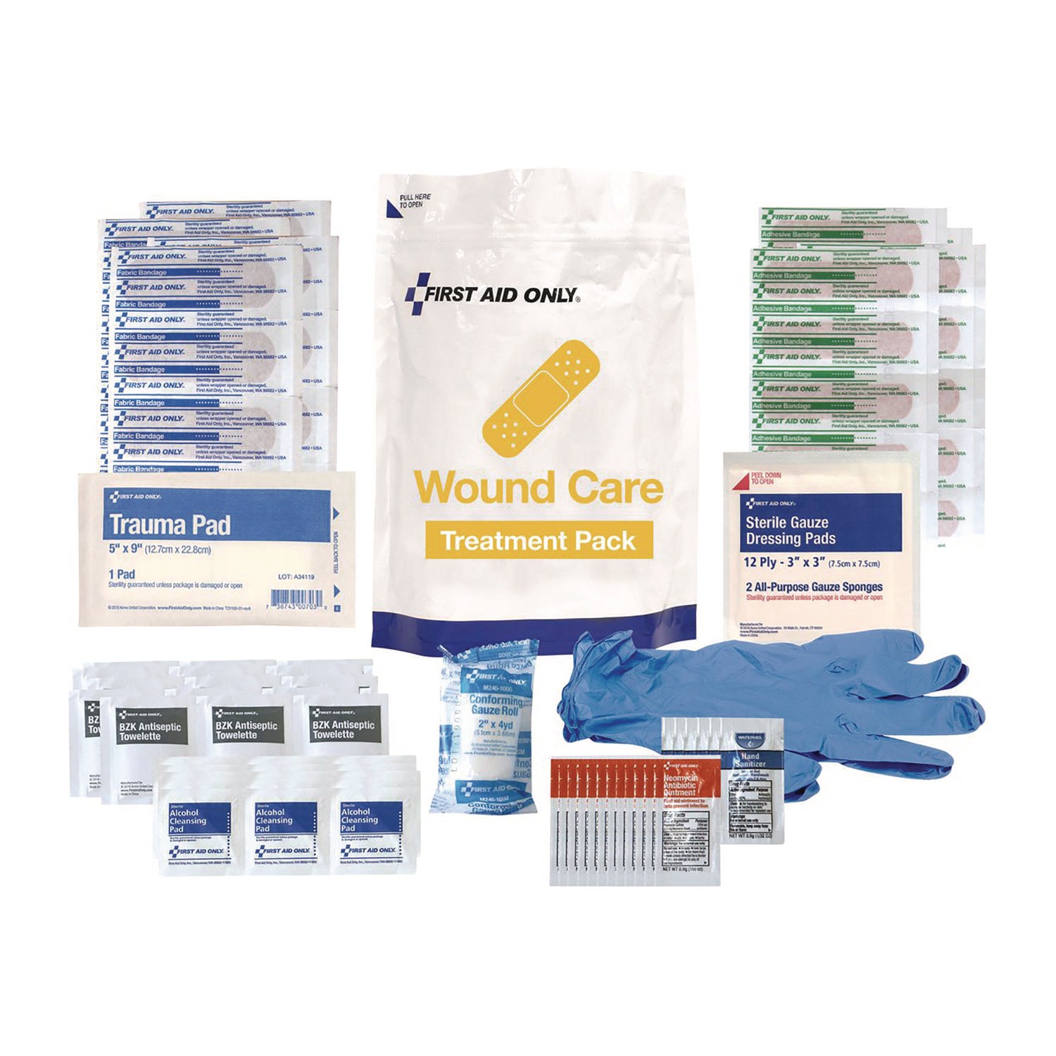 137-Piece Wound Care Treatment Pack, Resealable Plastic Bag First Aid Only™ Flipcost