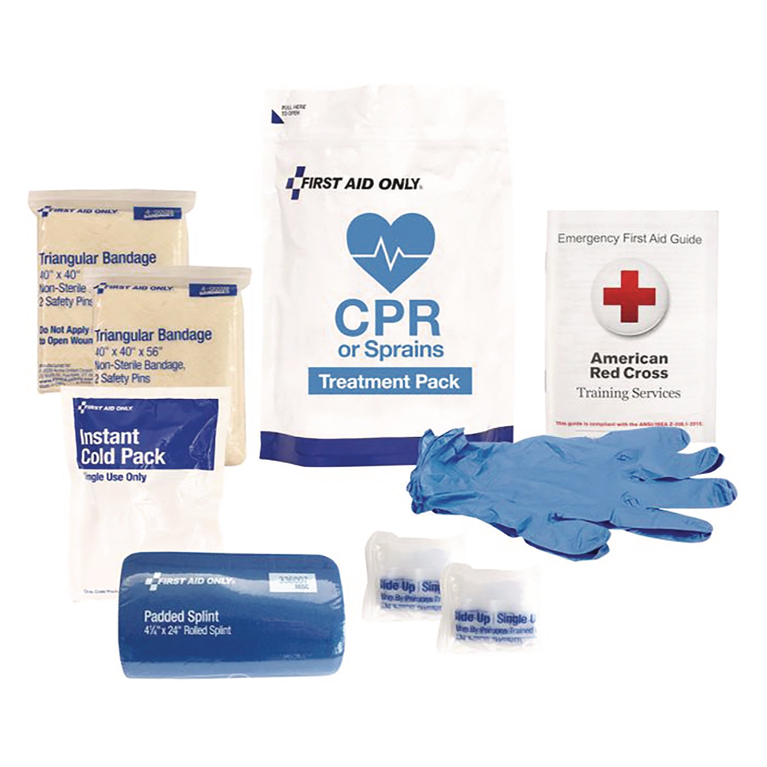 9-Piece CPR and Sprains Treatment Pack, 9 Pieces, Resealable Plastic Bag First Aid Only™ Flipcost