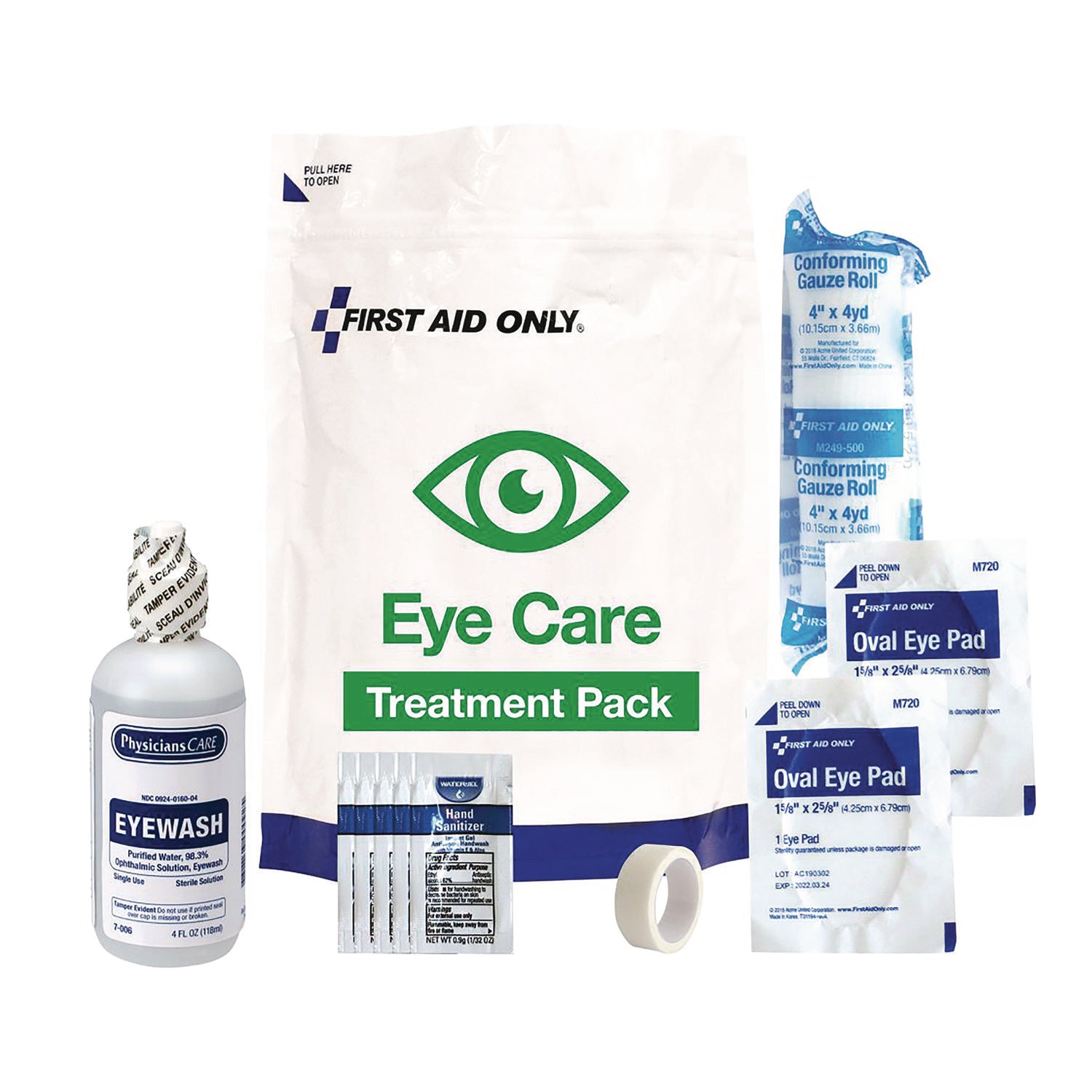 Eye Care Treatment Pack, 10 Pieces, Resealable Plastic Bag First Aid Only™ Flipcost