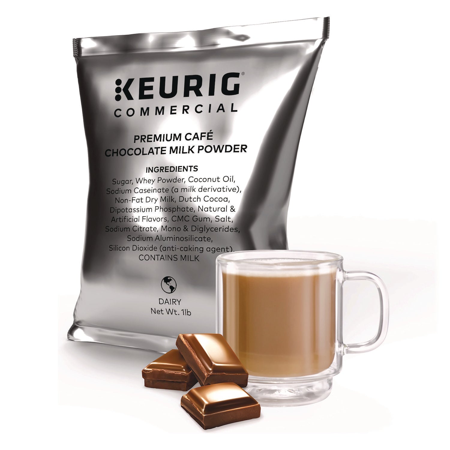 Premium Cafe Powders, Chocolate, 16 oz Bag, 12/Carton Keurig® Flipcost