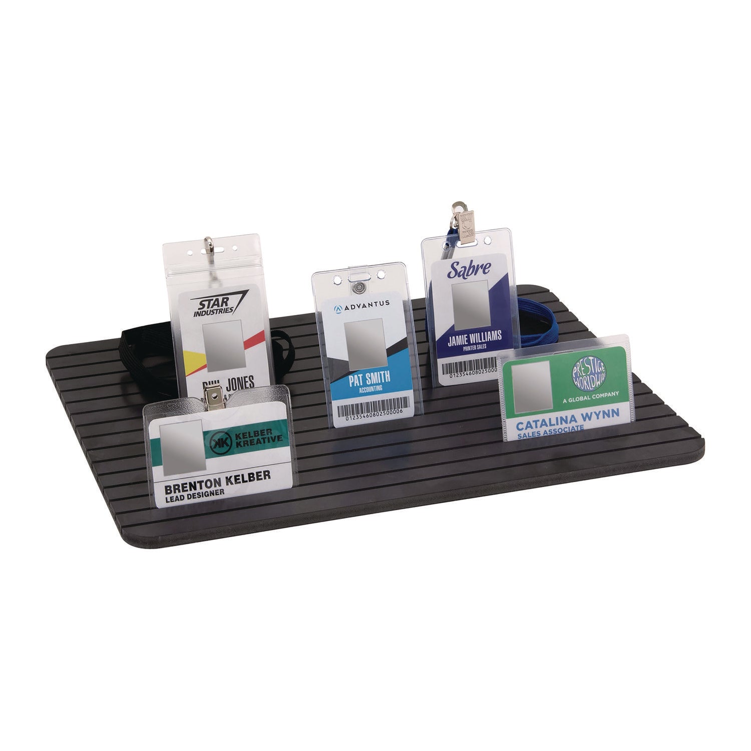 ID Badge Tray, 15 Slots, 60 Badge Capacity, 15.3 x 11.4, Black Advantus Flipcost