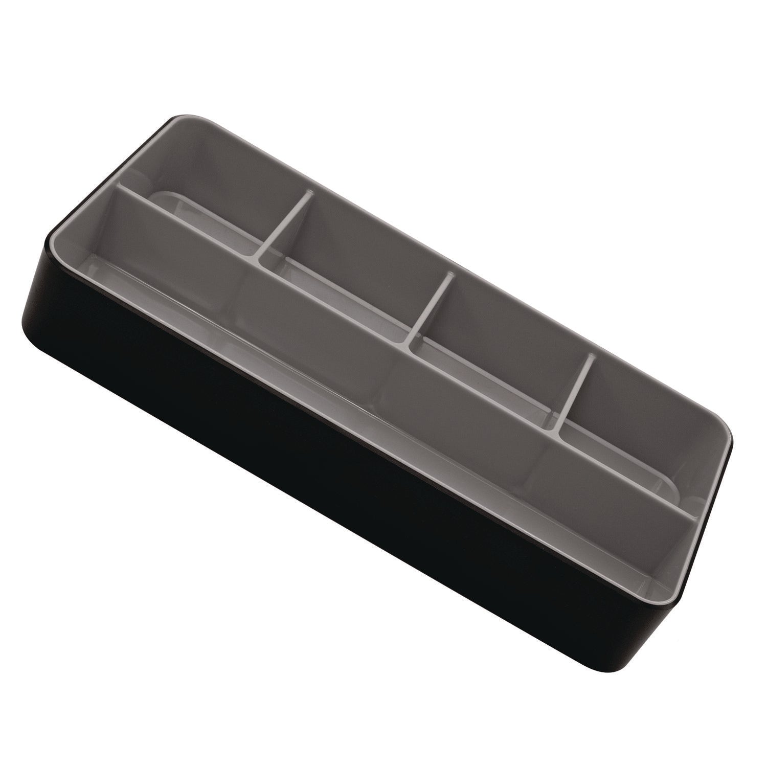 Fusion Five-Compartment Plastic Accessory Holder, Plastic, 12.25 x 6 x 2, Black/Gray Advantus Flipcost