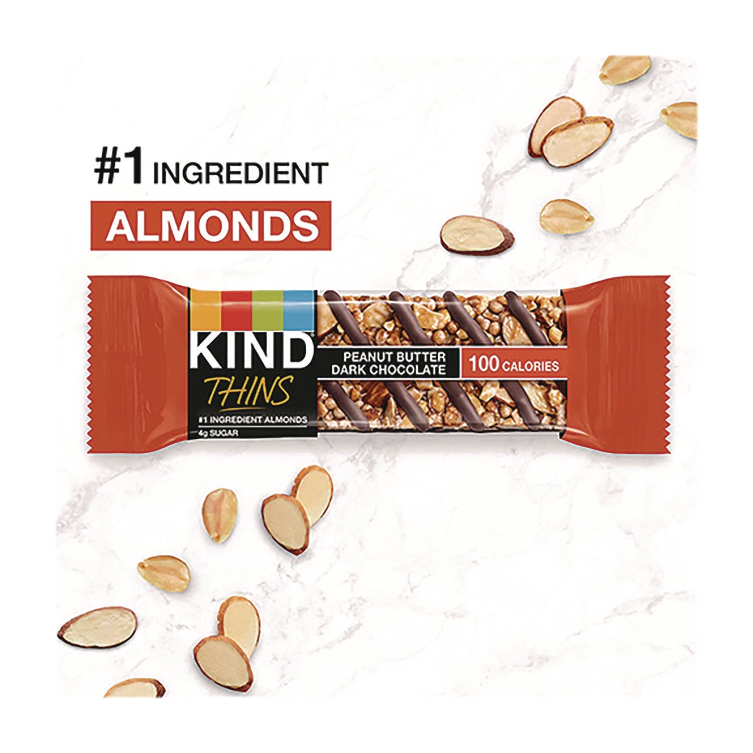 KIND Thins Bar Variety Pack, Dark Chocolate Cherry Cashew; Peanut Butter Dark Chocolate, 0.74 oz, 20/Box