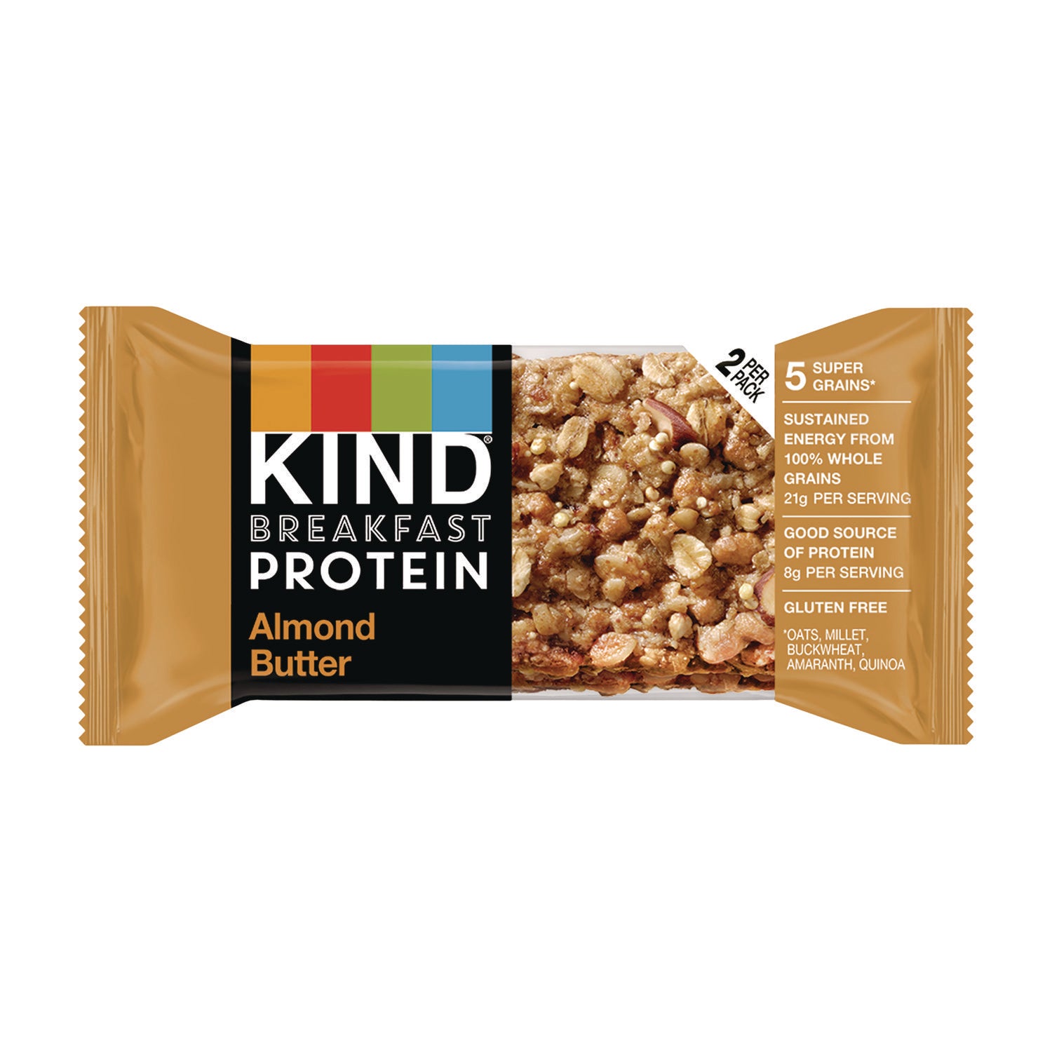 Breakfast Protein Bars, Almond Butter, 1.76 oz Two-Bar Packs, 6/Box KIND Flipcost