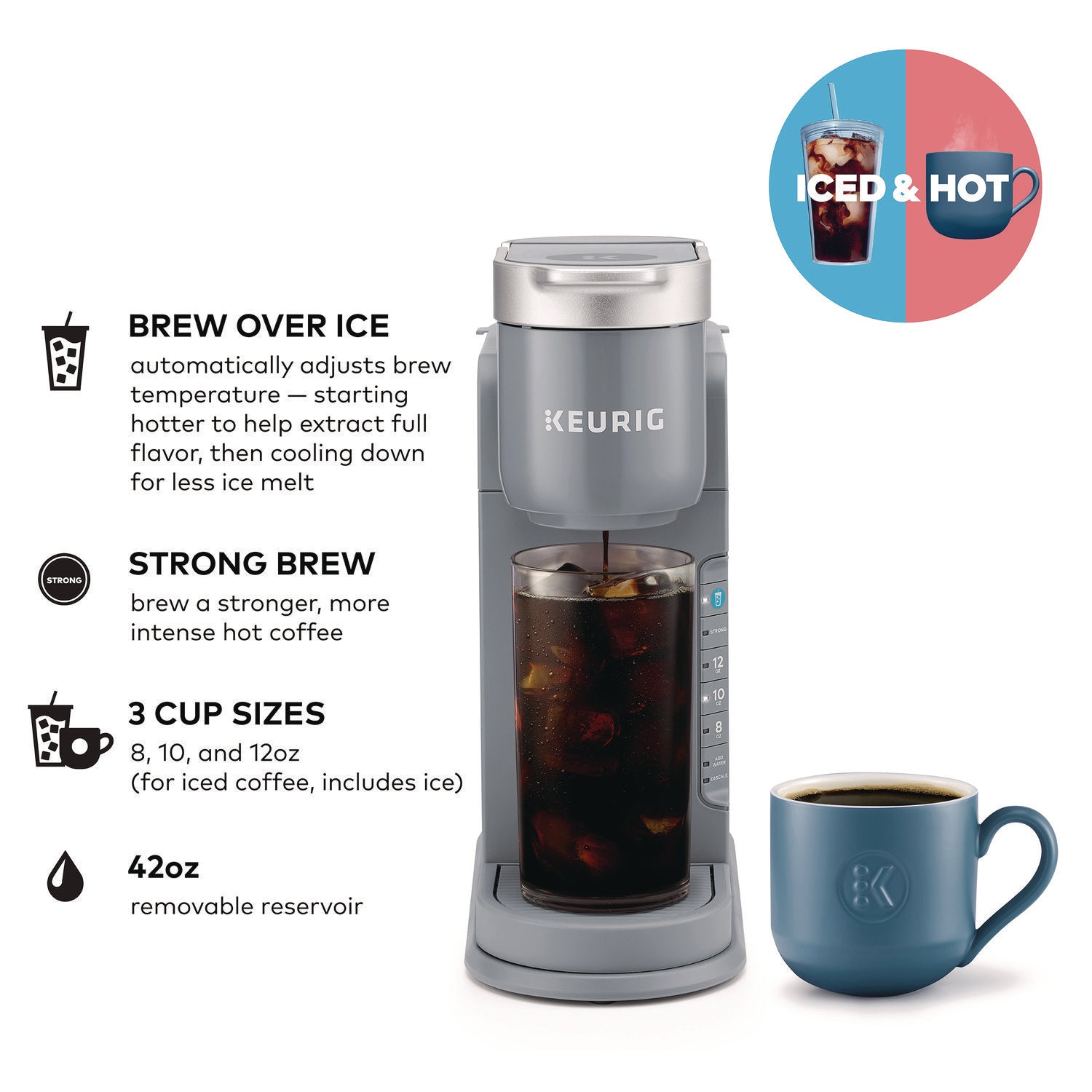 K-Iced Single Serve Coffee Maker, Arctic Gray Keurig® Flipcost