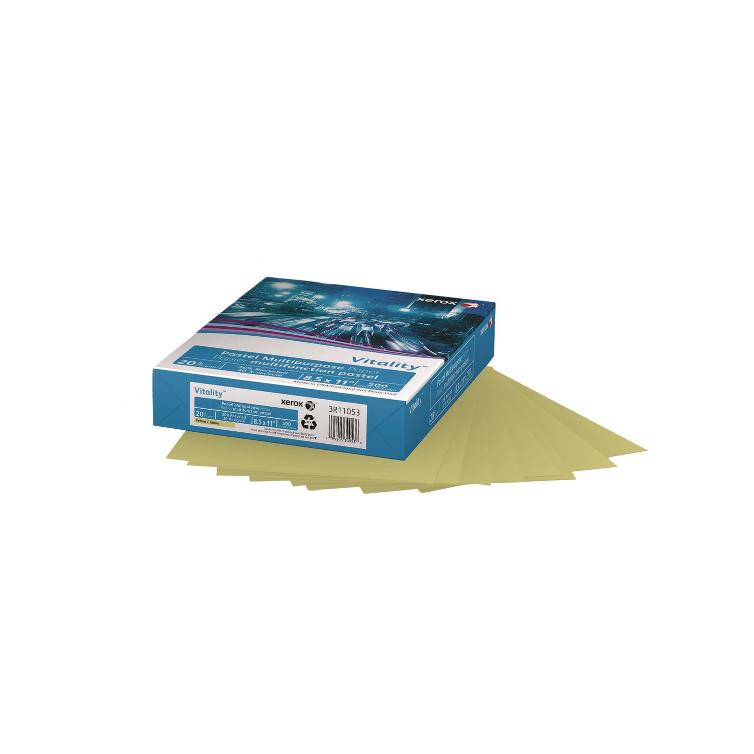 Multipurpose Pastel Colored Paper, 20 lb Bond Weight, 8.5 x 11, Yellow, 500/Ream