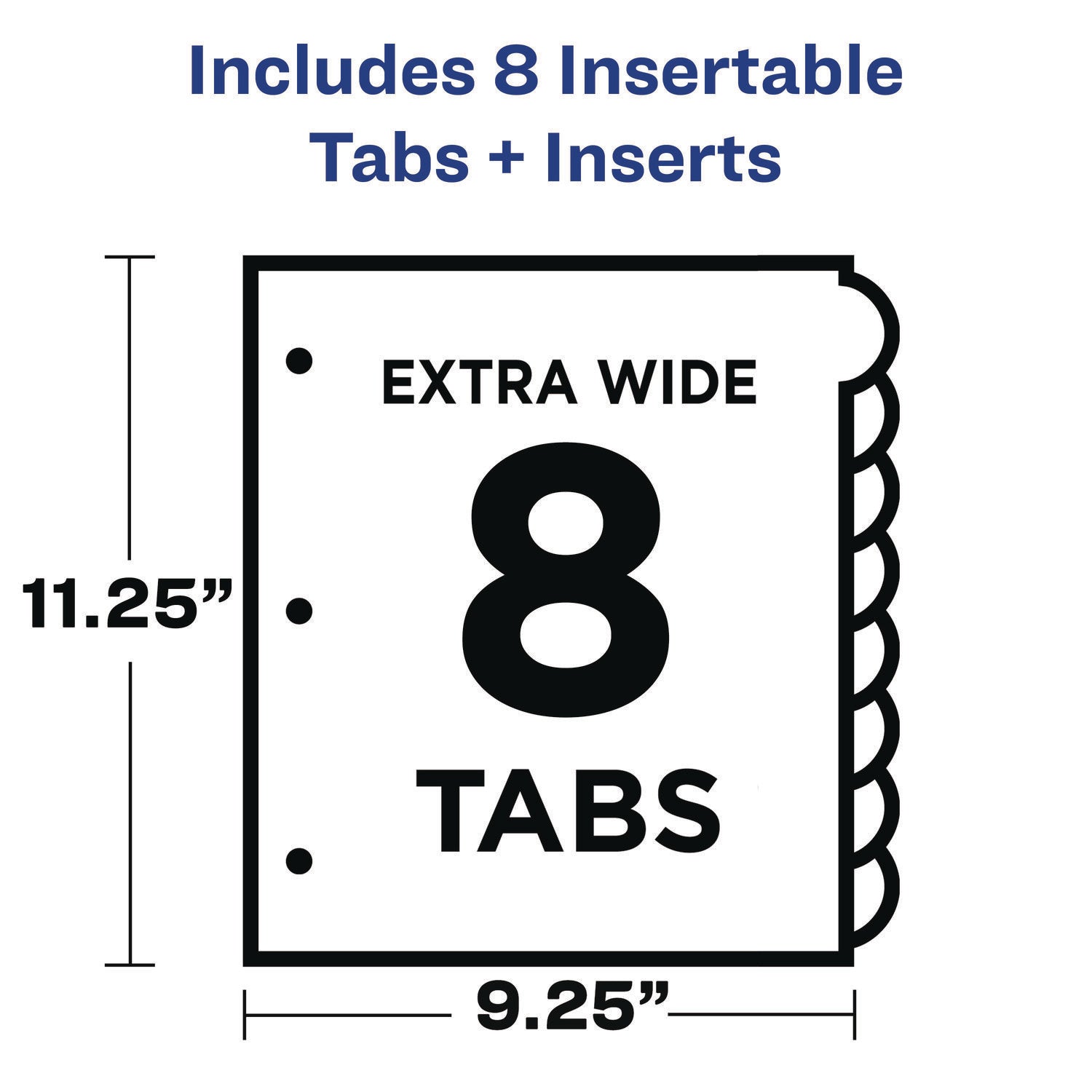 Avery® Insertable Style Edge Tab Plastic 1-Pocket Dividers, 8-Tab, 11.25 x 9.25, Translucent, 1 Set