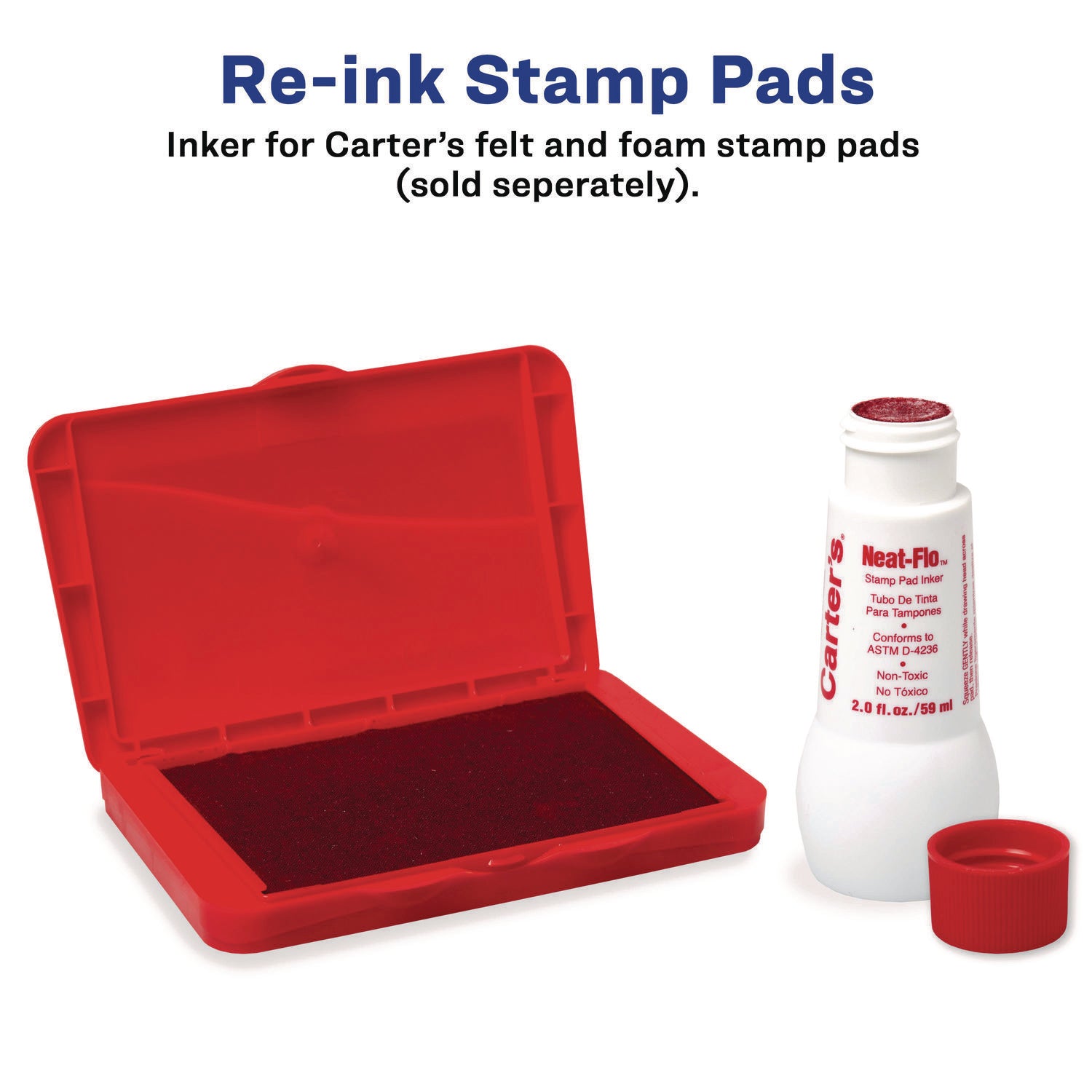 Carter's™ Neat-Flo Stamp Pad Inker, 2 oz Bottle, Red