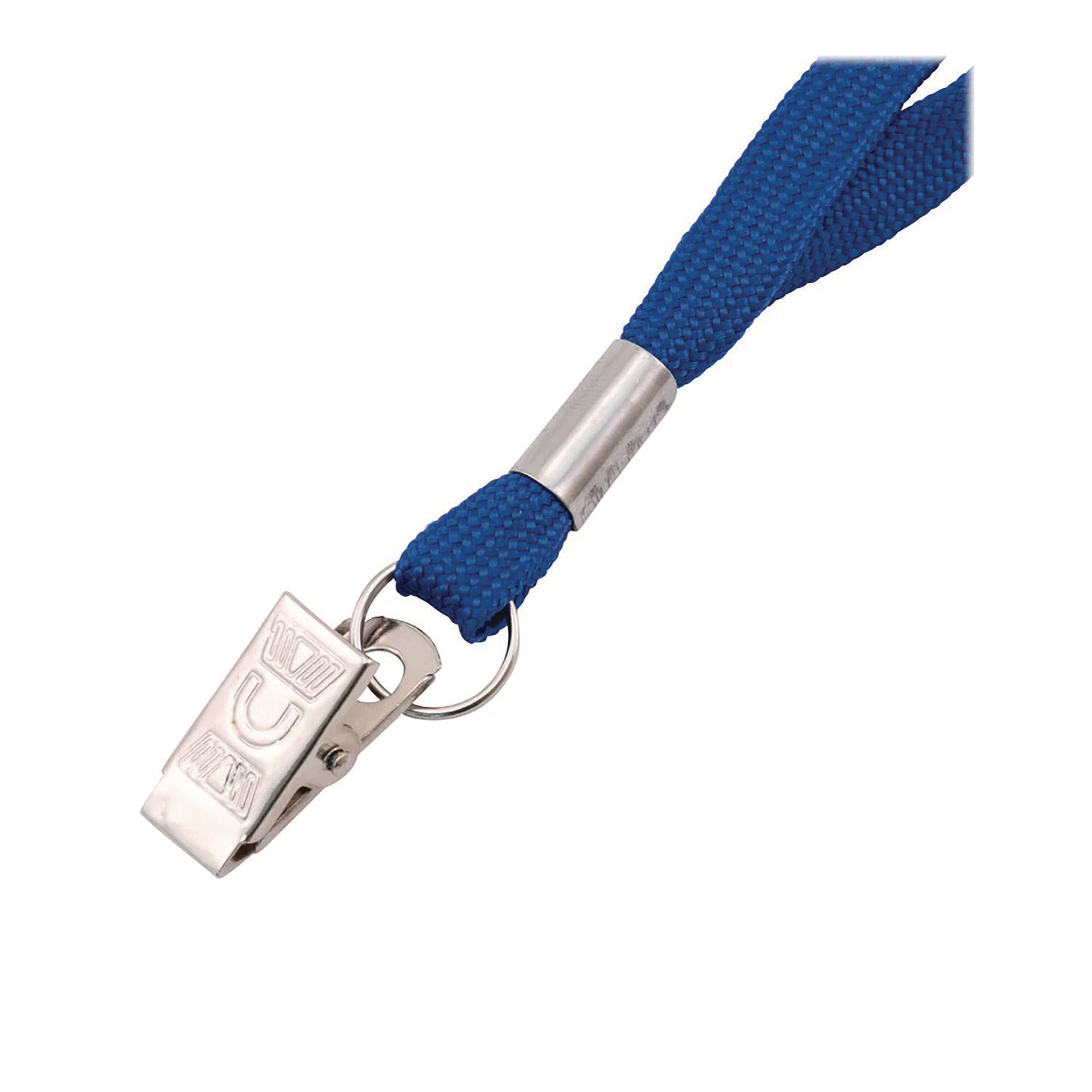 Metal Flat Clip Lanyard, 36" Long, Blue, 100/Pack Advantus Flipcost