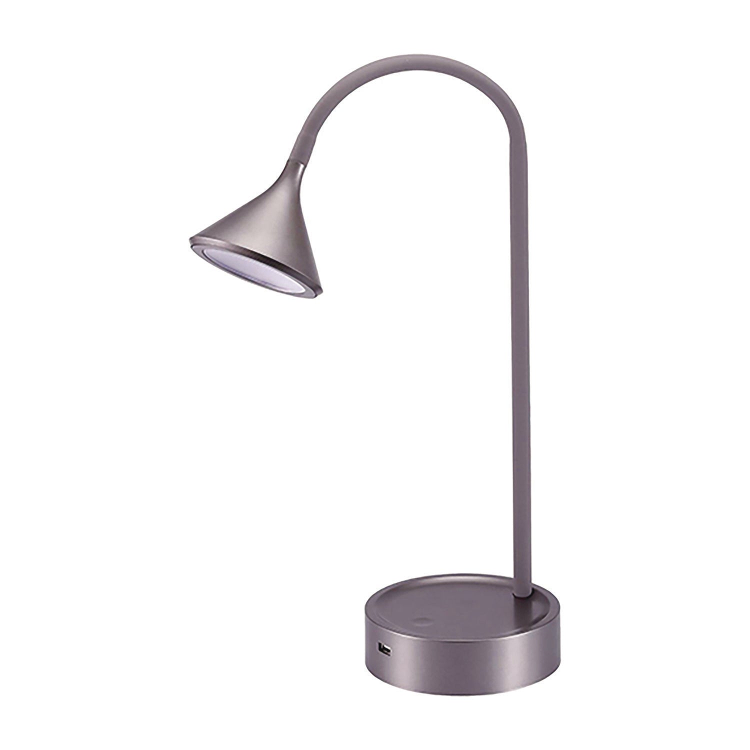 Flexible Gooseneck LED Desk Lamp, with USB Port, Gray