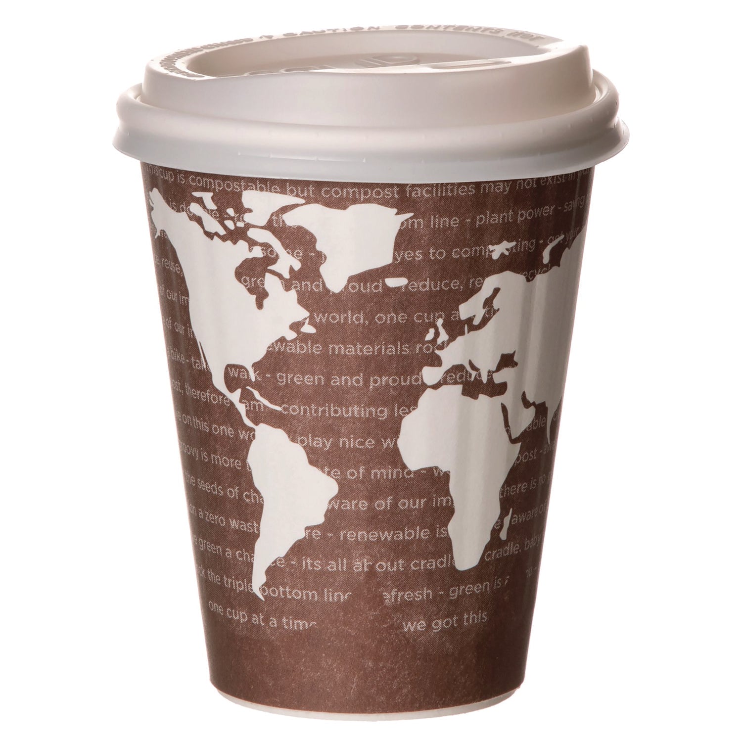 Eco-Products® World Art Renewable and Compostable Insulated Hot Cups, PLA, 8 oz, 40/Pack, 20 Packs/Carton