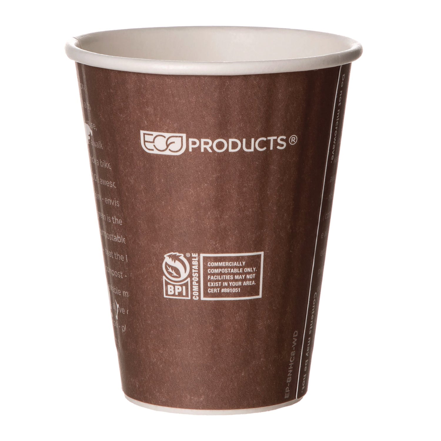 World Art Renewable and Compostable Insulated Hot Cups, PLA, 8 oz, 40/Pack, 20 Packs/Carton