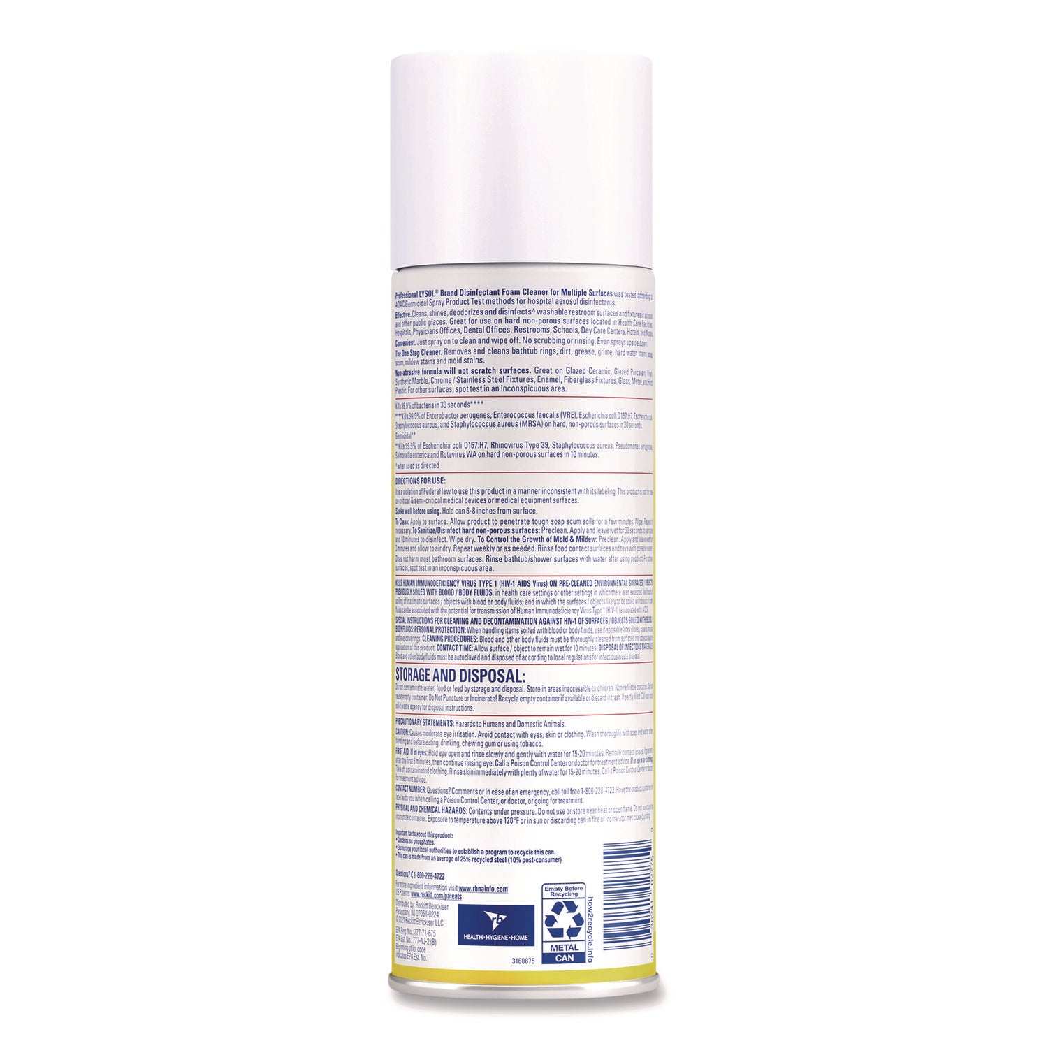 Professional LYSOL® Brand Disinfectant Foam Cleaner, 24 oz Aerosol Spray