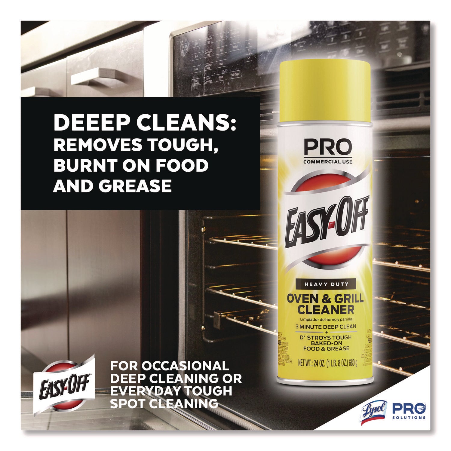 Professional EASY-OFF® Oven and Grill Cleaner, 24 oz Aerosol, 6/Carton