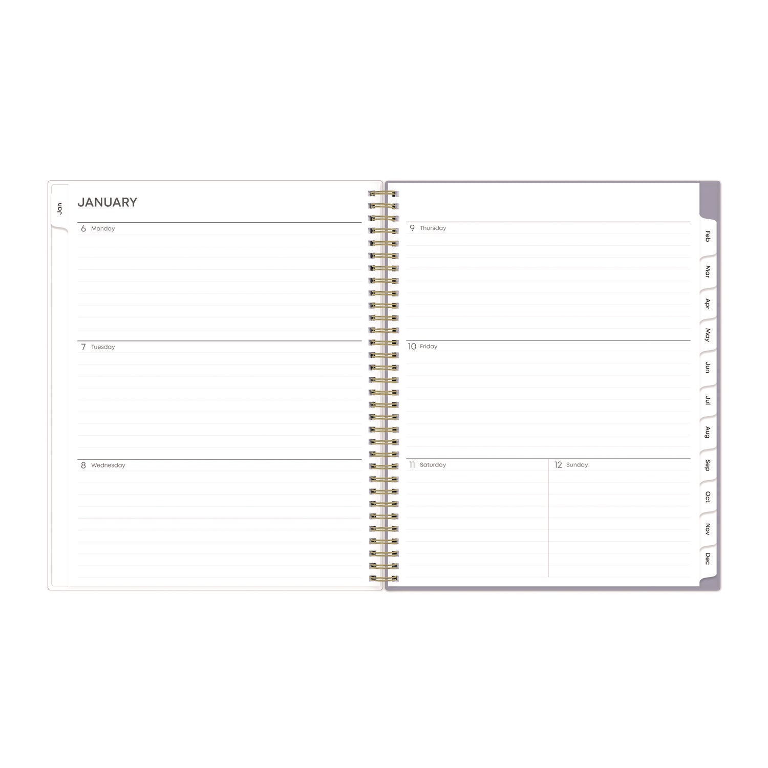 Tula Weekly/Monthly Planner, Floral Artwork, 11" x 8.5", Purple/Pink/White Cover, 12-Month (Jan to Dec): 2025 Blue Sky® Flipcost